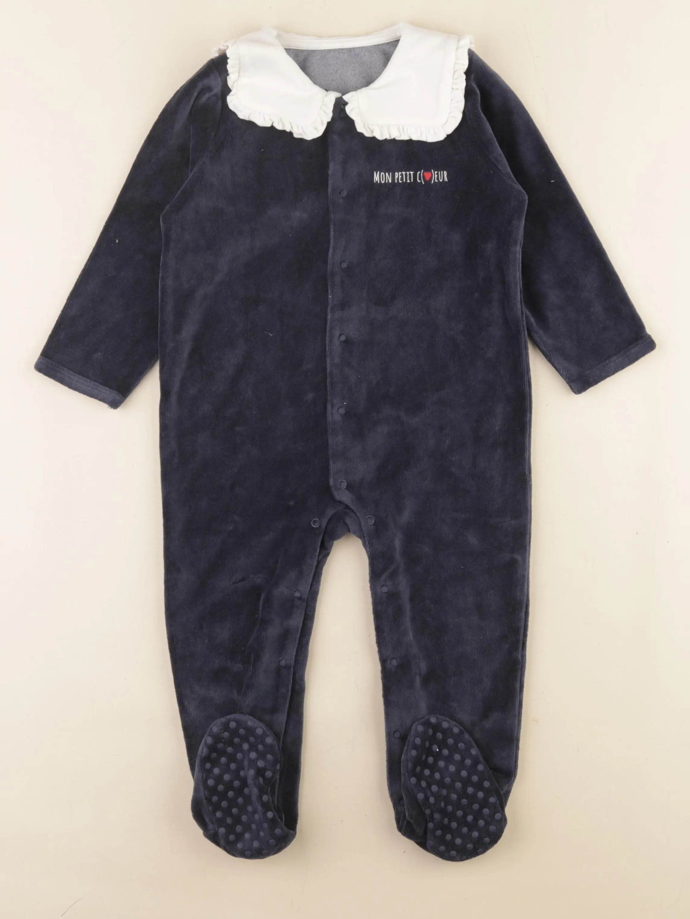 Vertbaudet - pyjama velours bleu - 2 ans