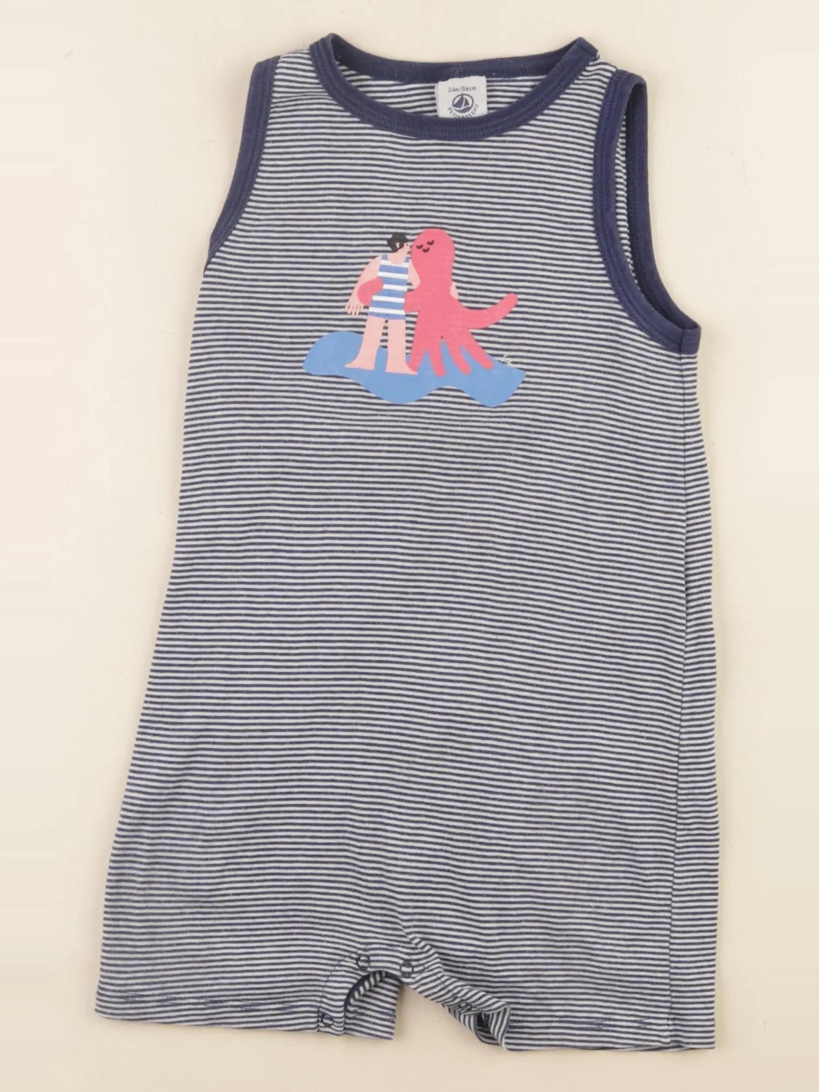 Petit Bateau - pyjama coton bleu - 24 mois