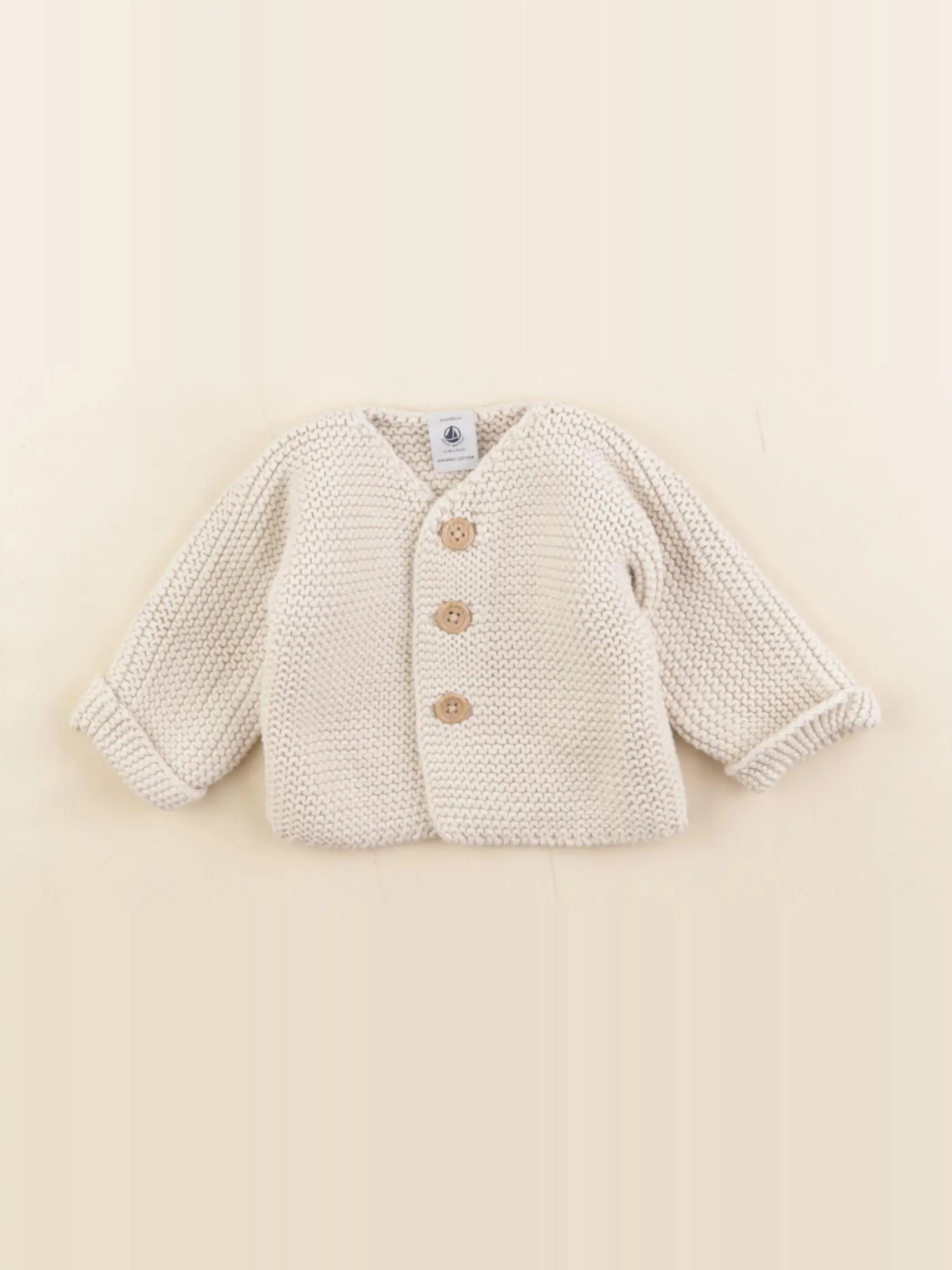 Petit Bateau - gilet beige - 3 mois