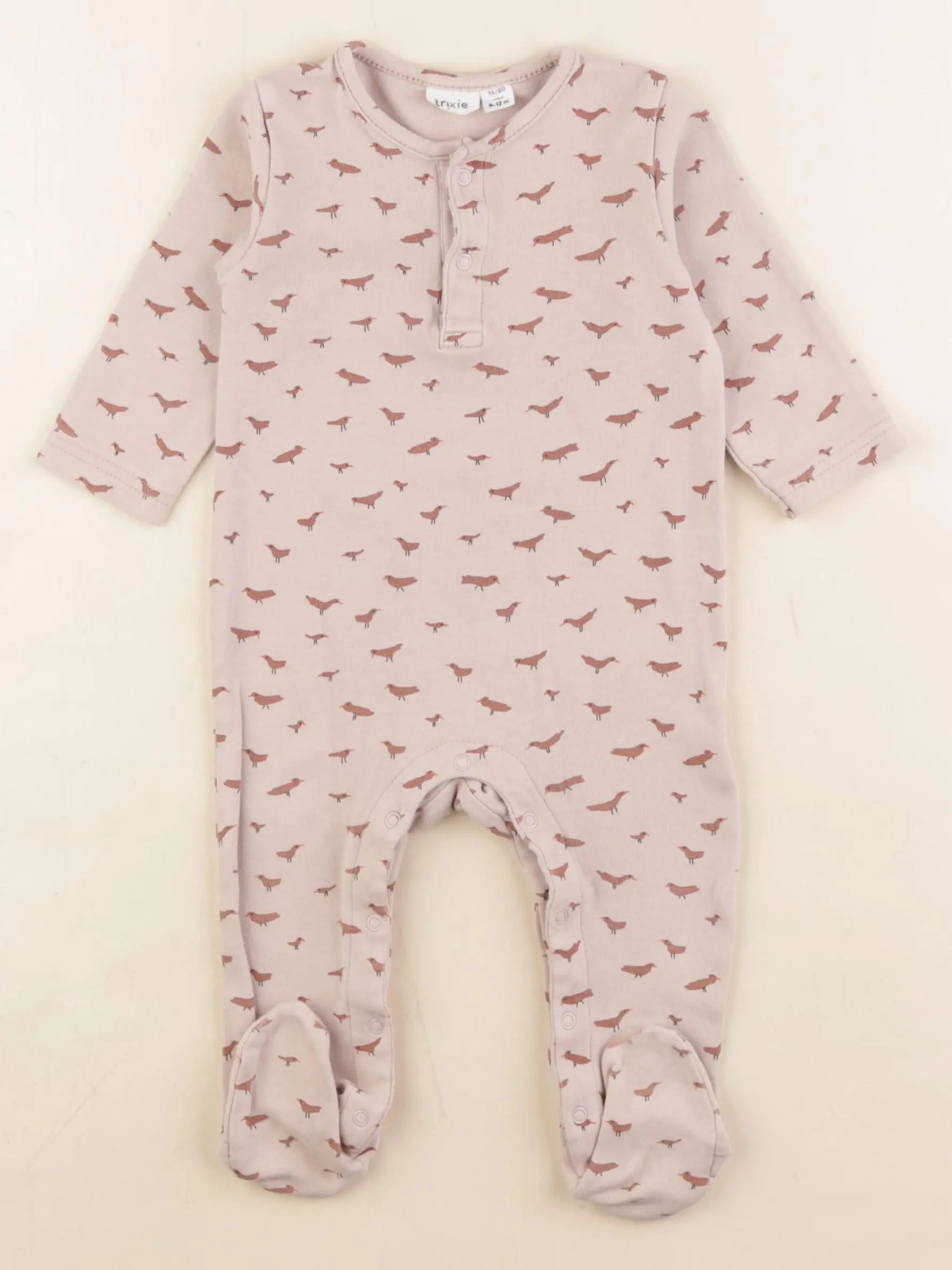 Trixie - pyjama coton marron - 9/12 mois