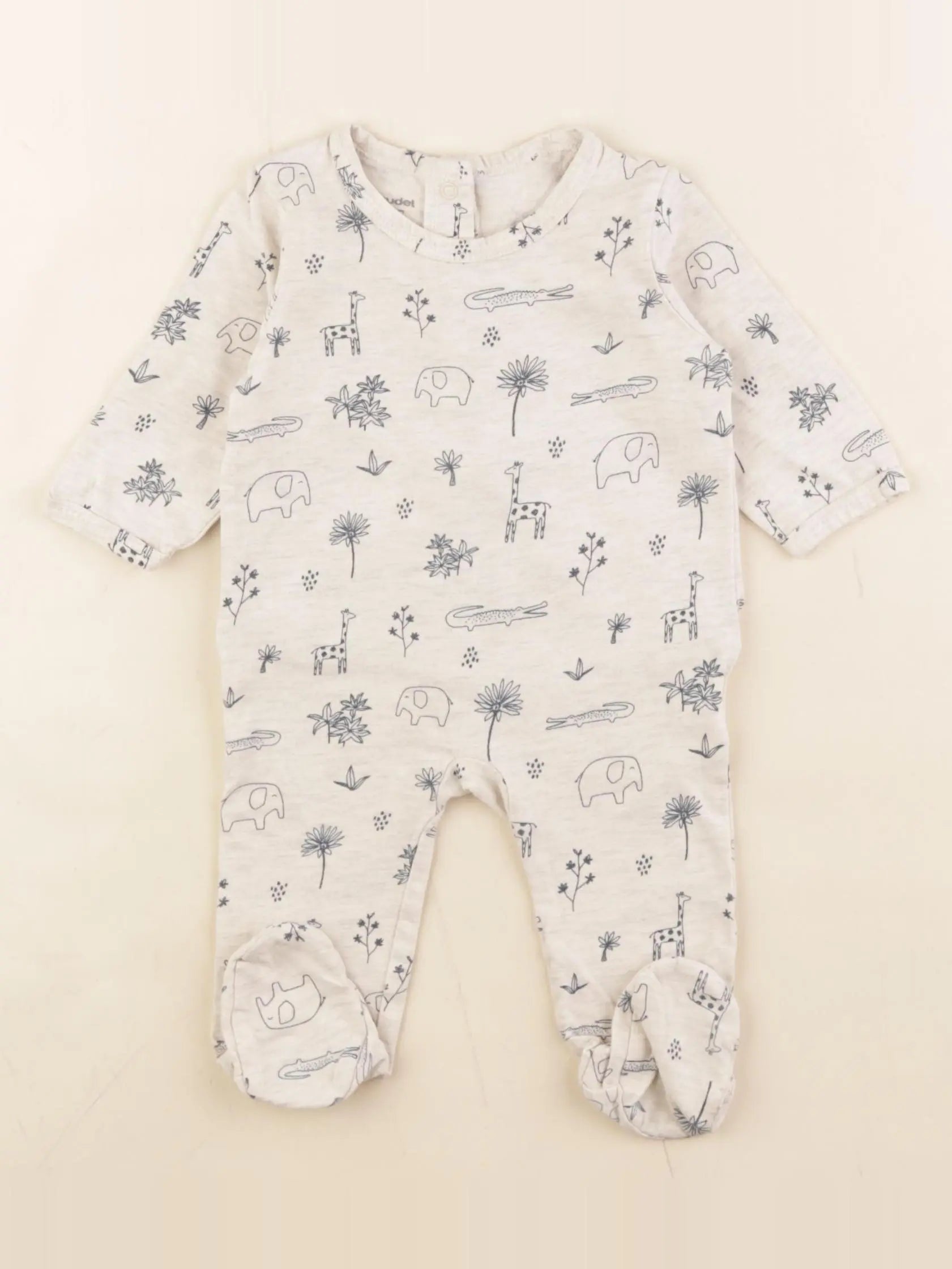 Vertbaudet - pyjama coton beige - 1 mois