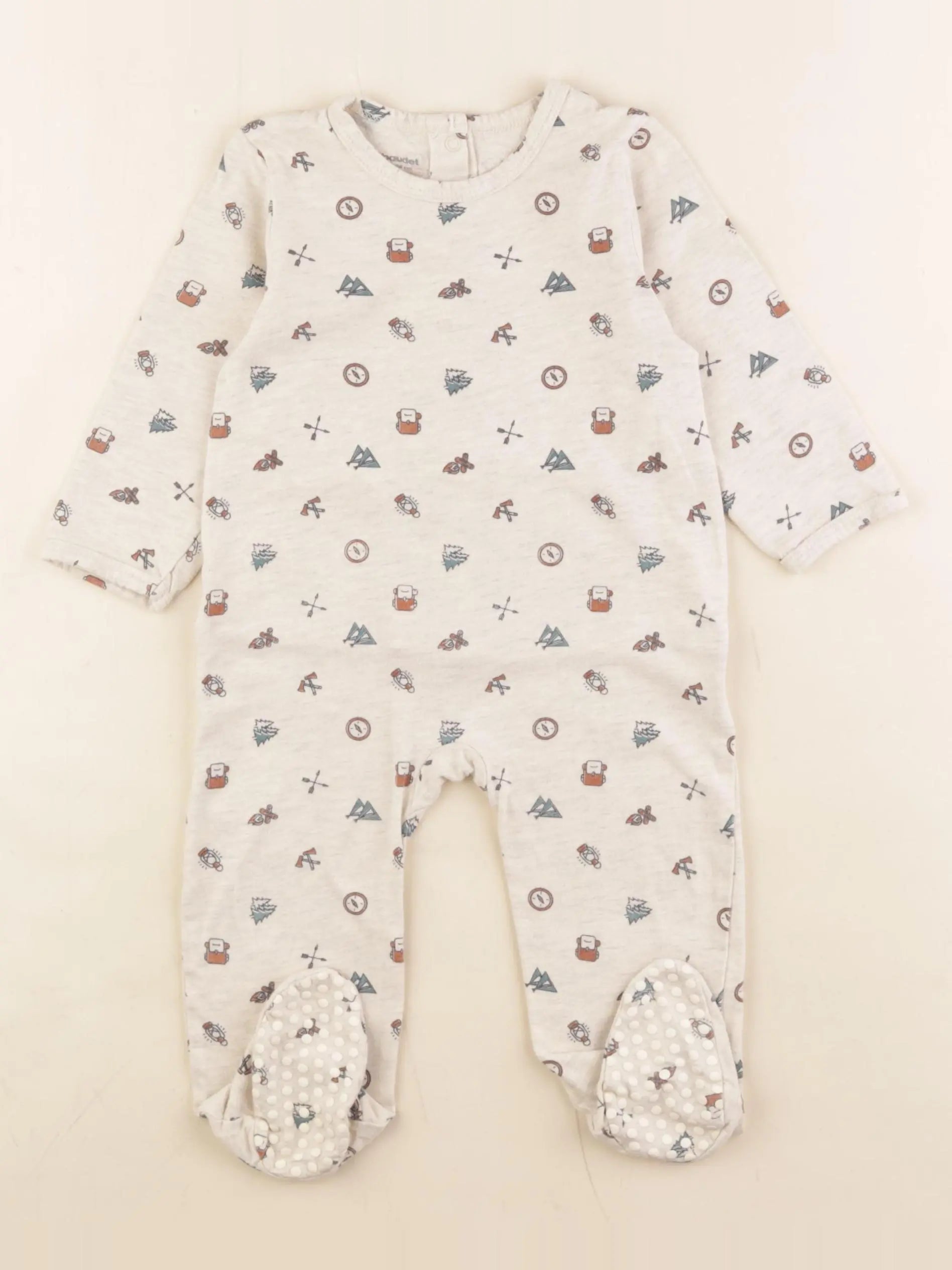 Vertbaudet - pyjama coton beige - 12 mois