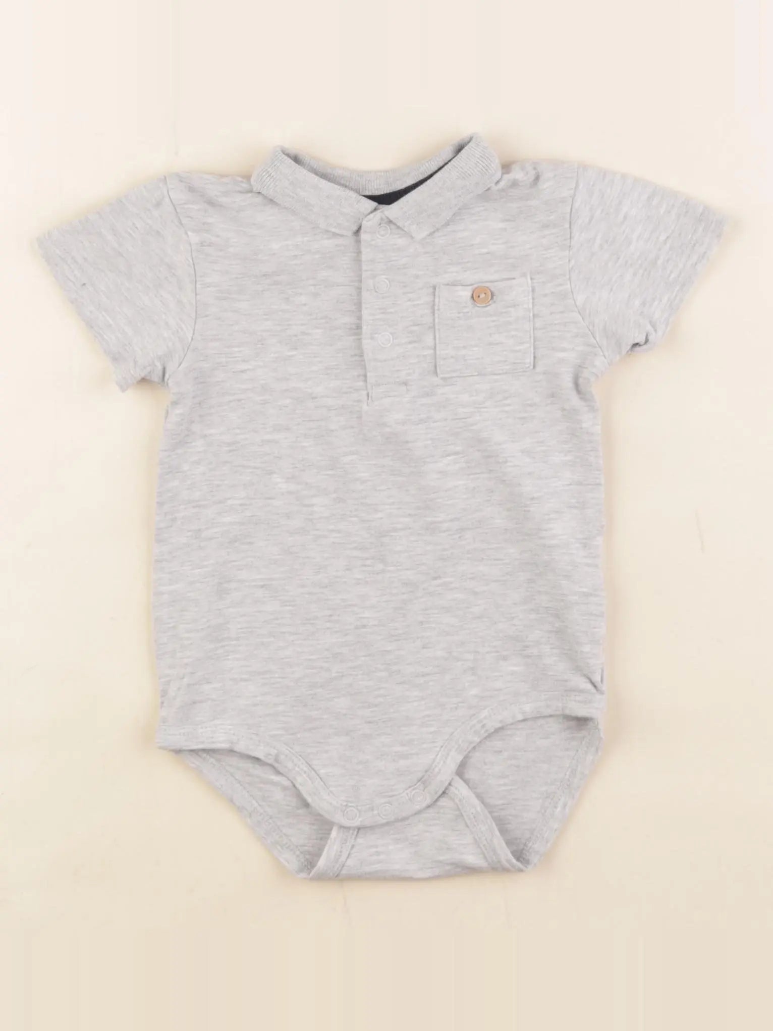Vertbaudet - body à col gris - 12 mois