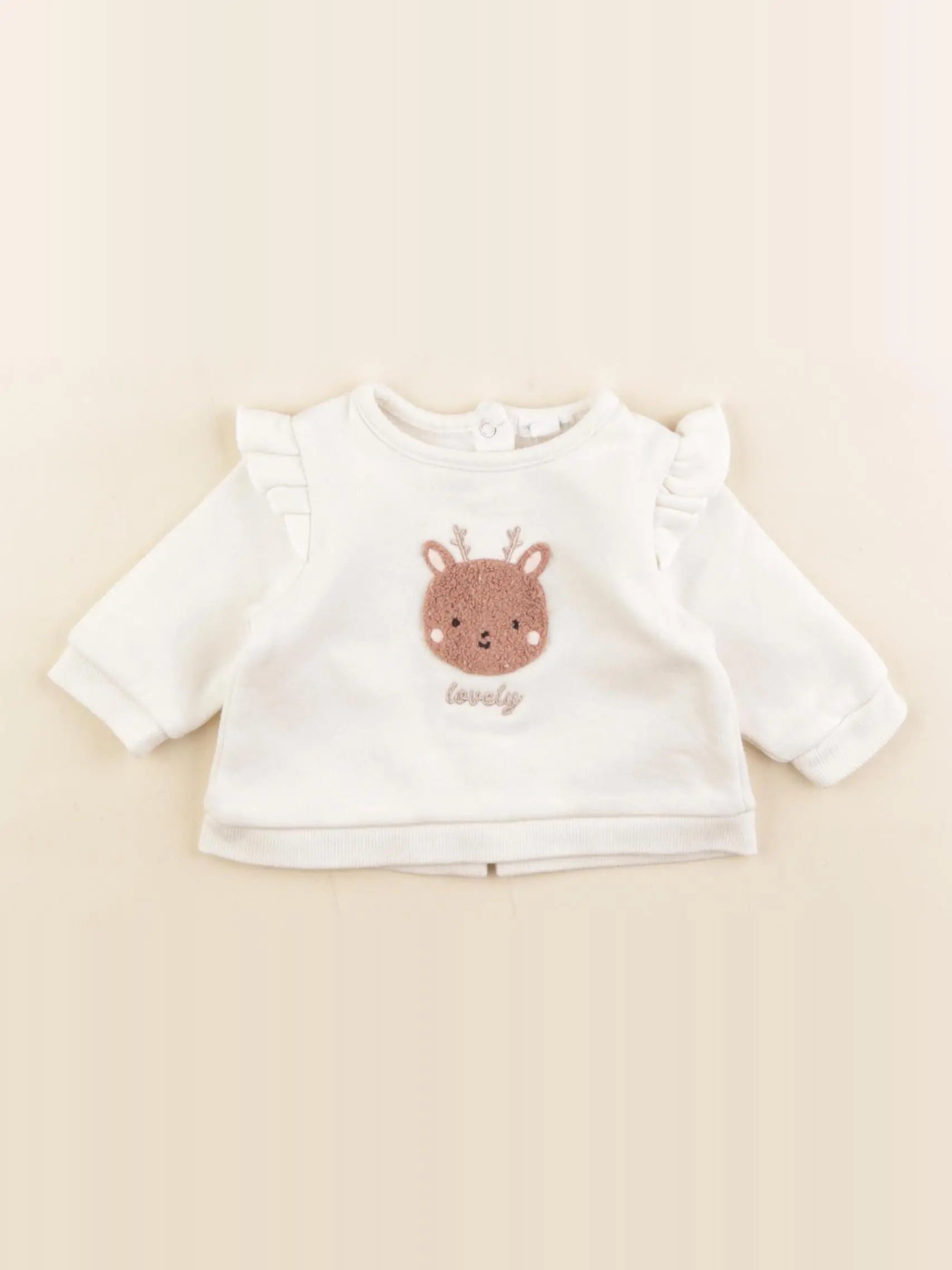 Vertbaudet - sweat blanc - 1 mois