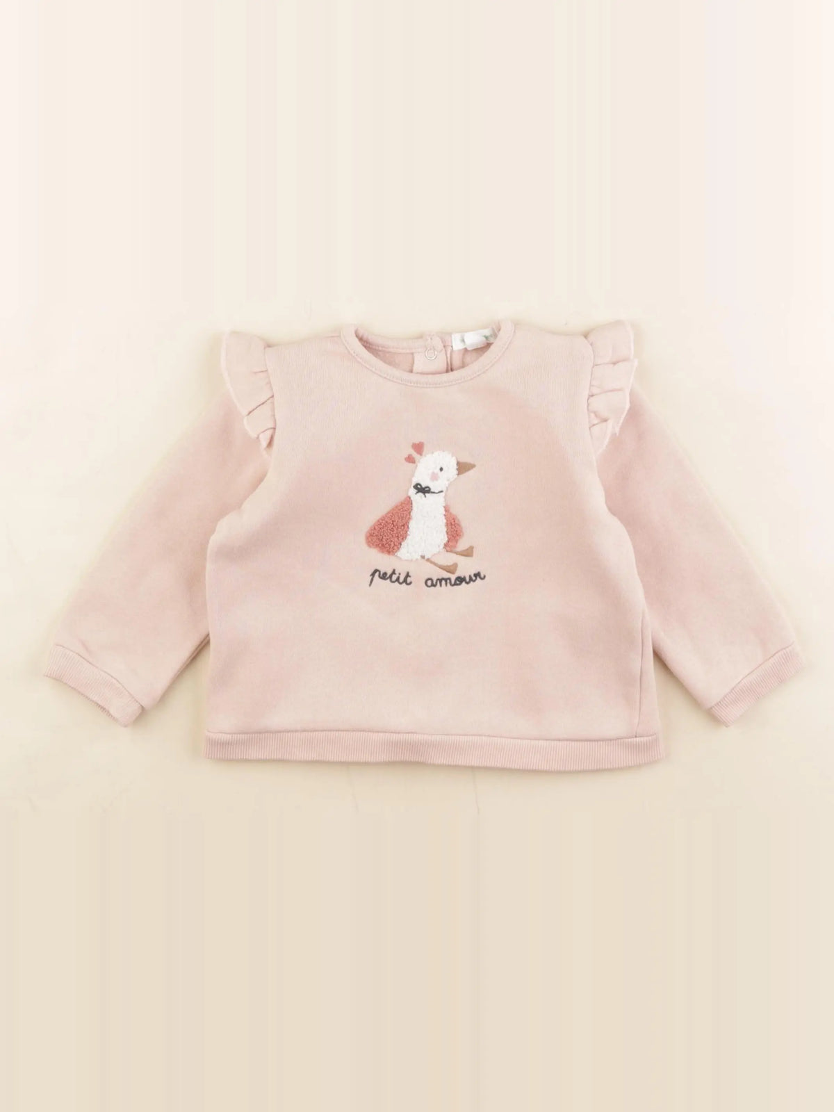 Vertbaudet - sweat rose - 12 mois