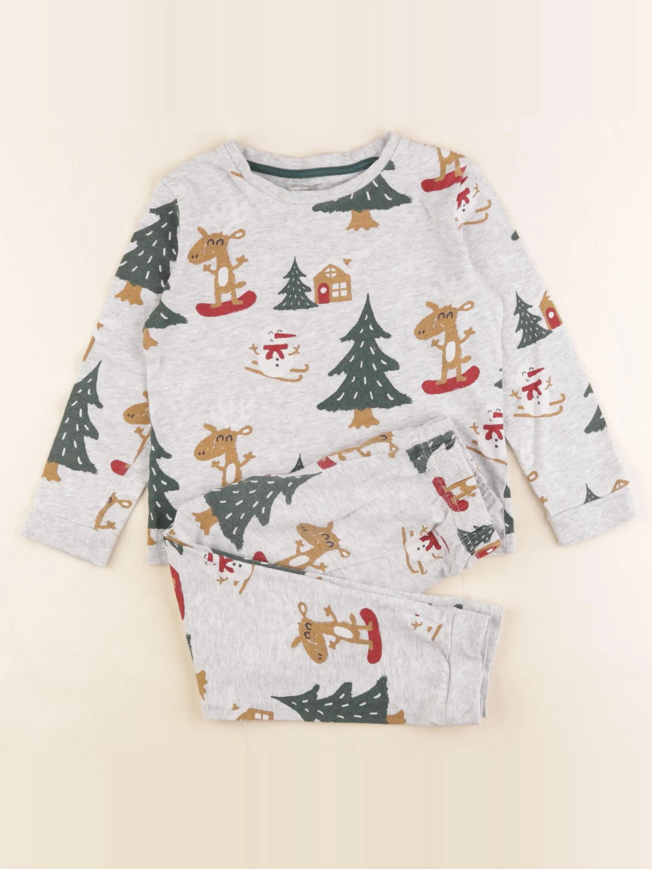Vertbaudet - pyjama coton gris - 5 ans