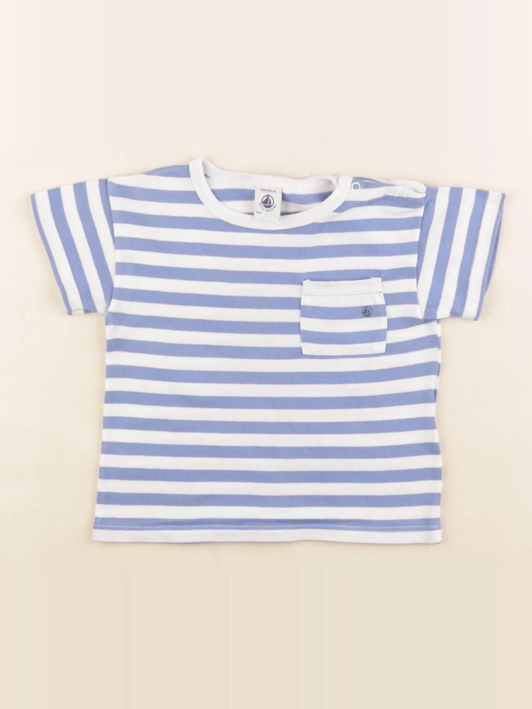 Petit Bateau - tee-shirt bleu - 18 mois