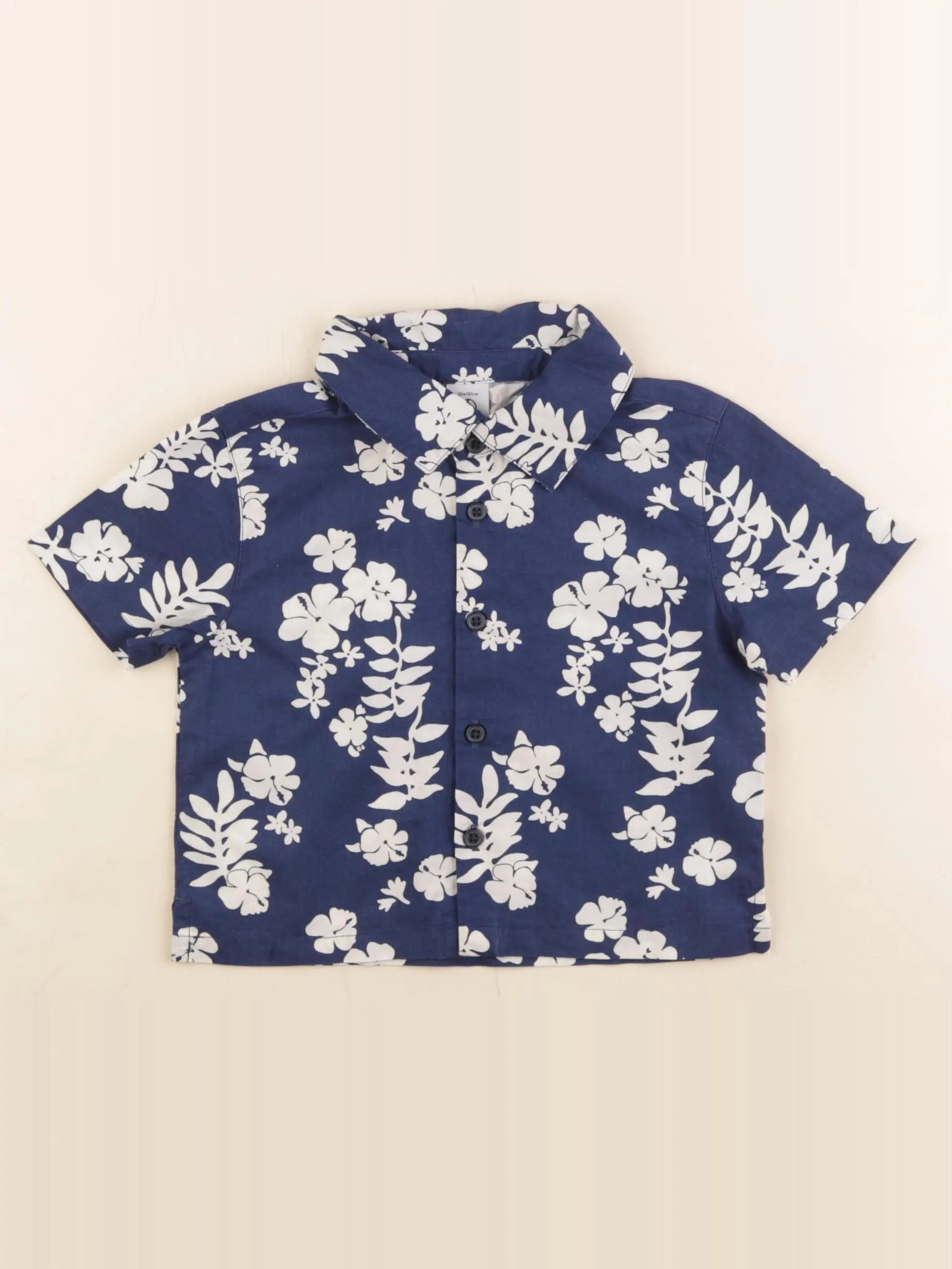 Petit Bateau - chemise bleu - 18 mois