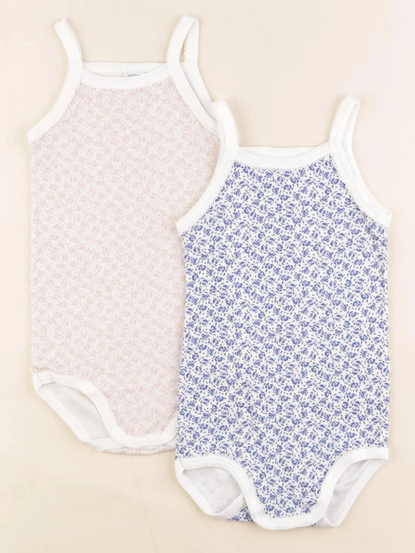 Petit Bateau - lot de 2 bodies en coton bleu, rose - 24 mois