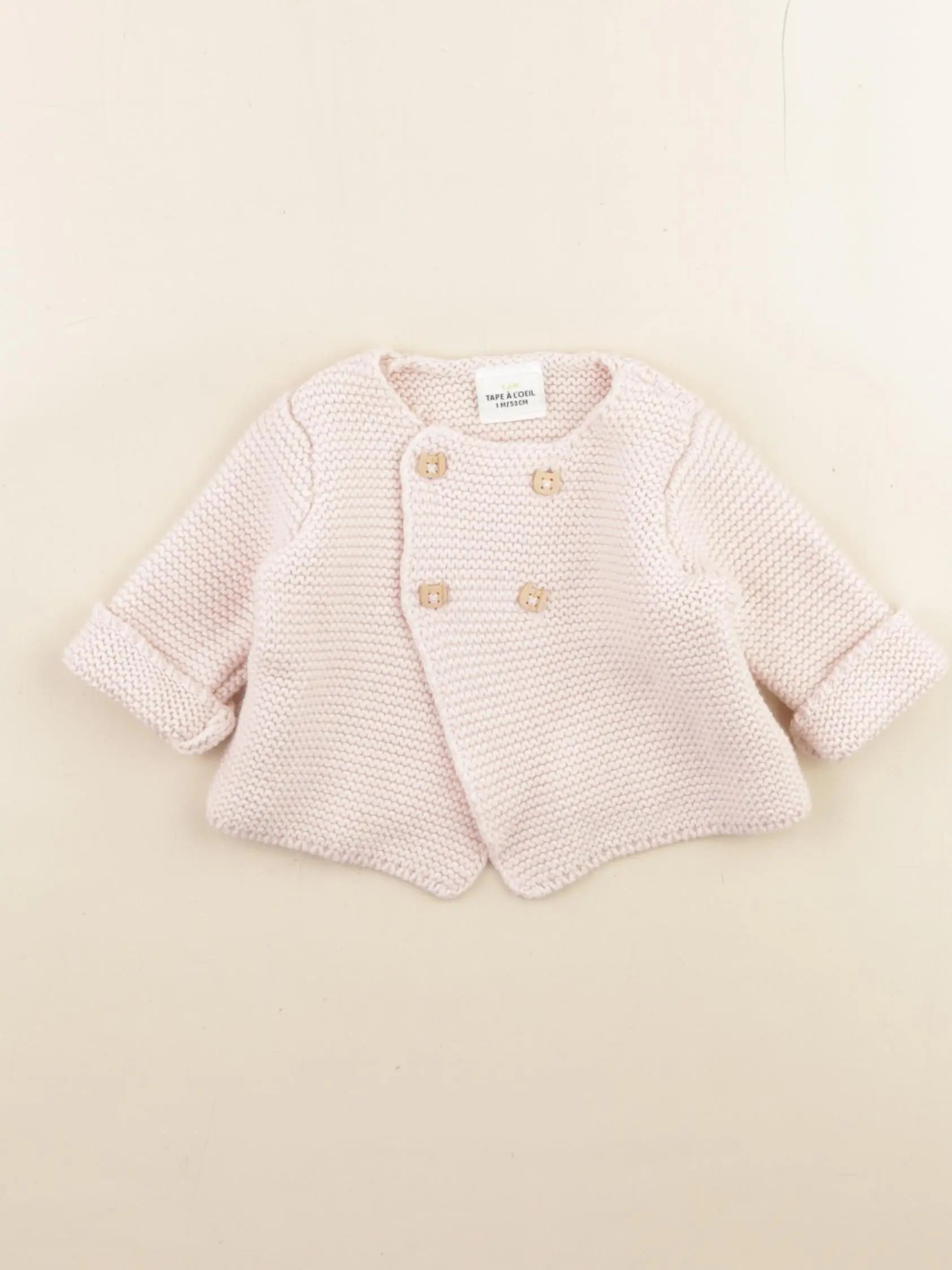 Tape à l'oeil - gilet rose - 1 mois