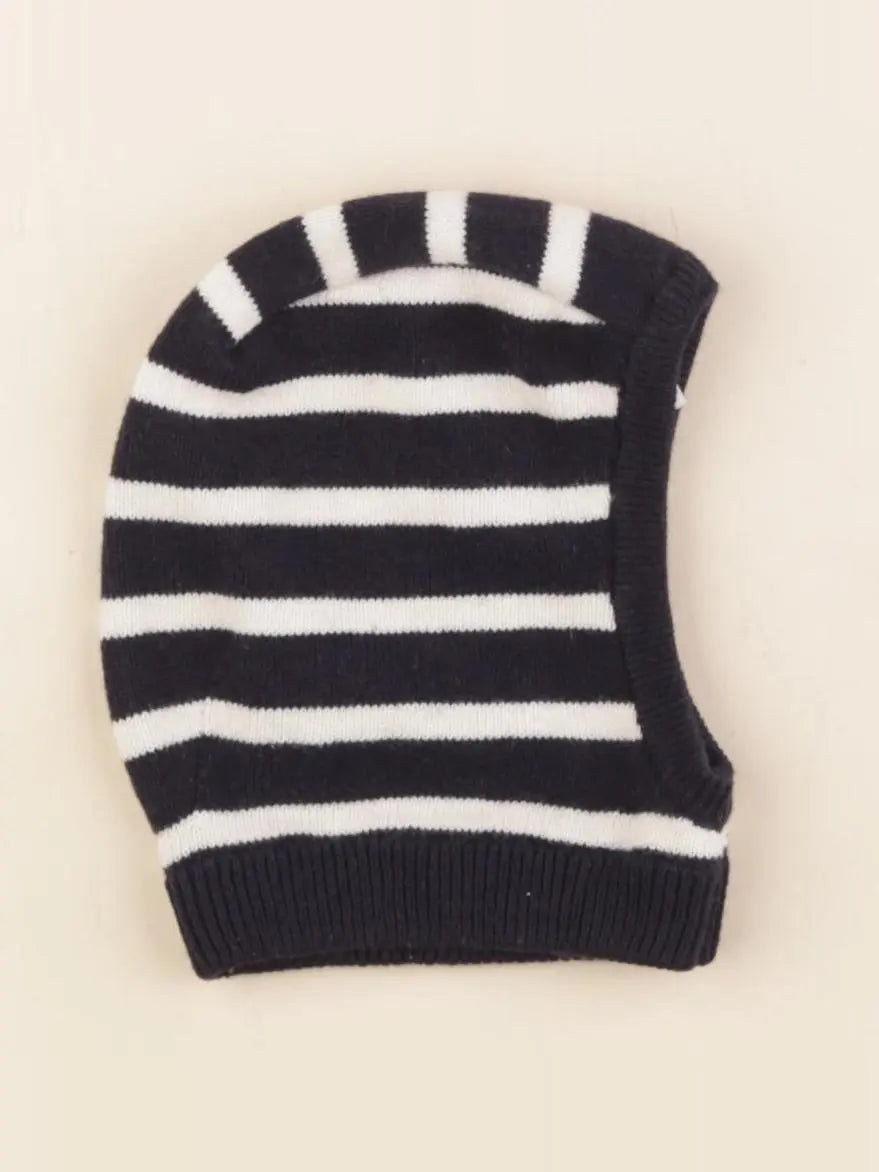 Petit Bateau - cagoule bleu, blanc - 3/6 mois