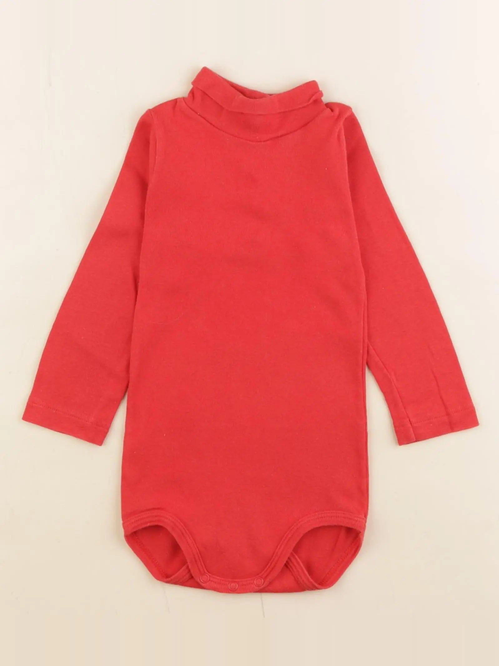 Petit Bateau - body à col rouge - 18 mois