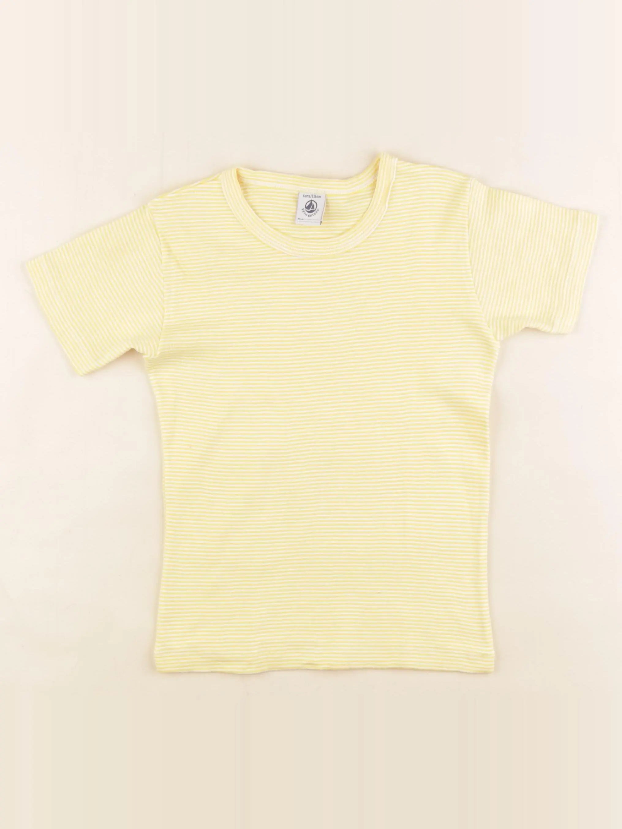Petit Bateau - tee-shirt jaune - 6 ans