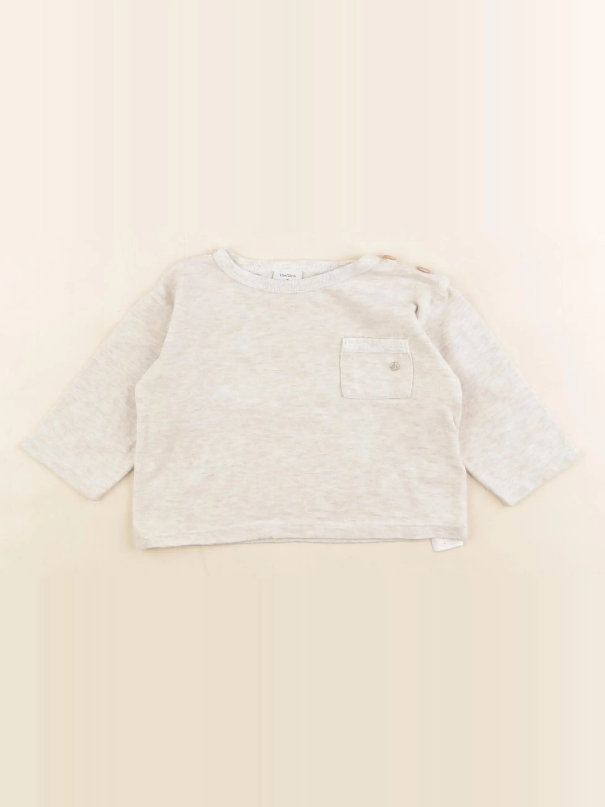 Petit Bateau - tee-shirt beige - 12 mois
