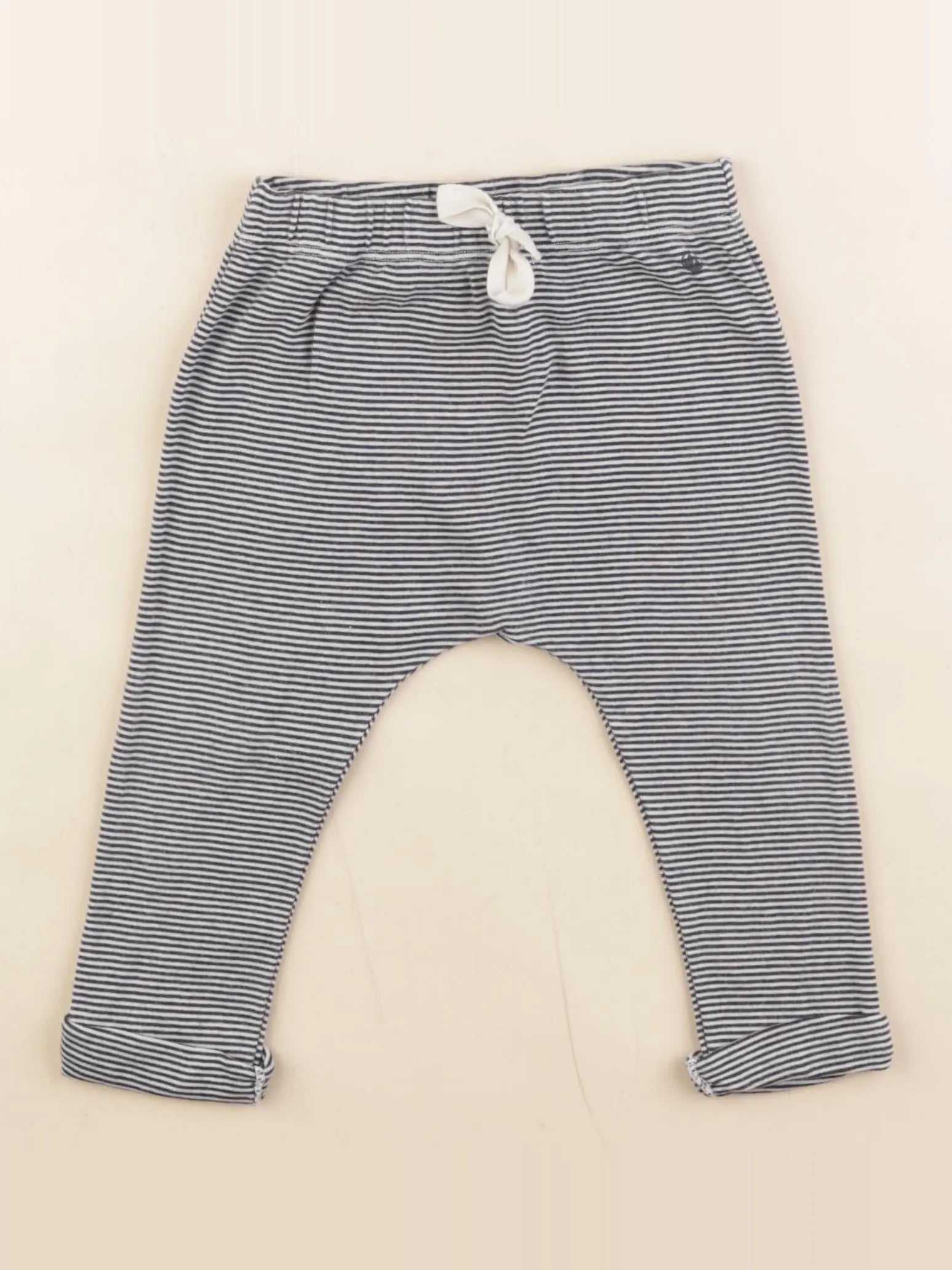 Petit Bateau - sarouel blanc, bleu - 18 mois