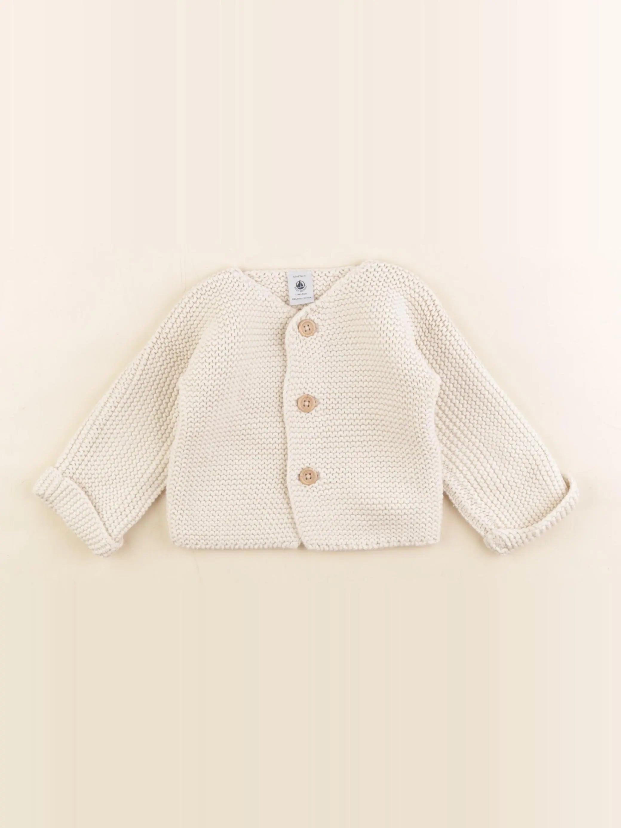 Petit Bateau - gilet beige - 12 mois