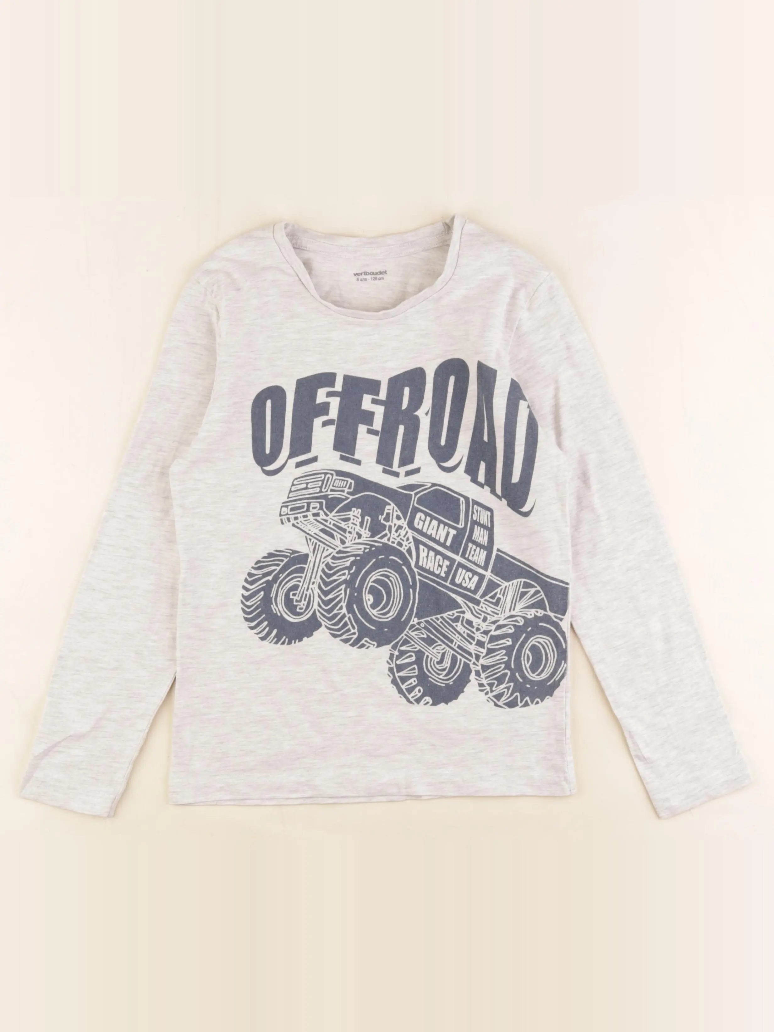 Vertbaudet - tee-shirt gris - 8 ans