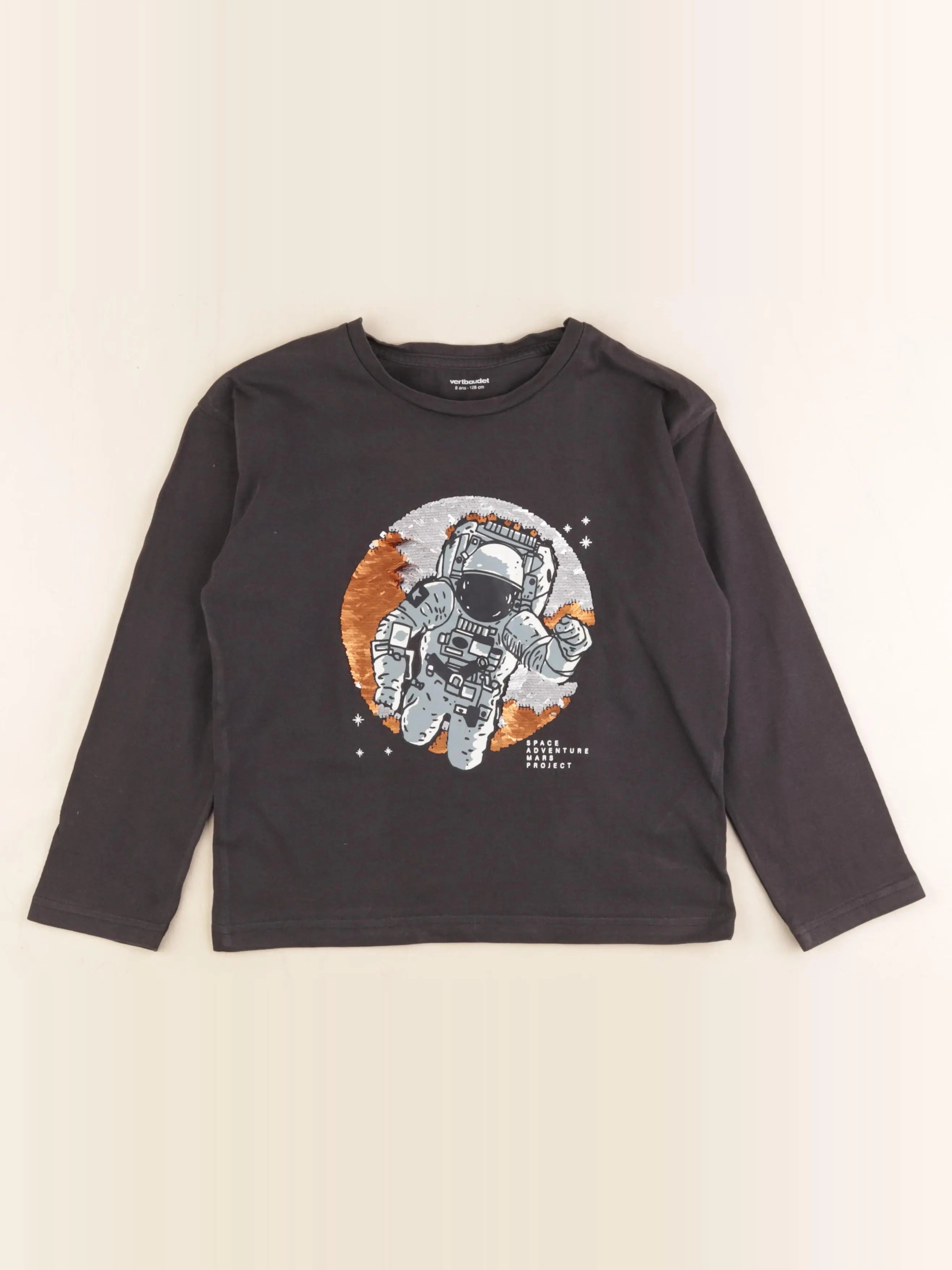Vertbaudet - tee-shirt gris - 8 ans