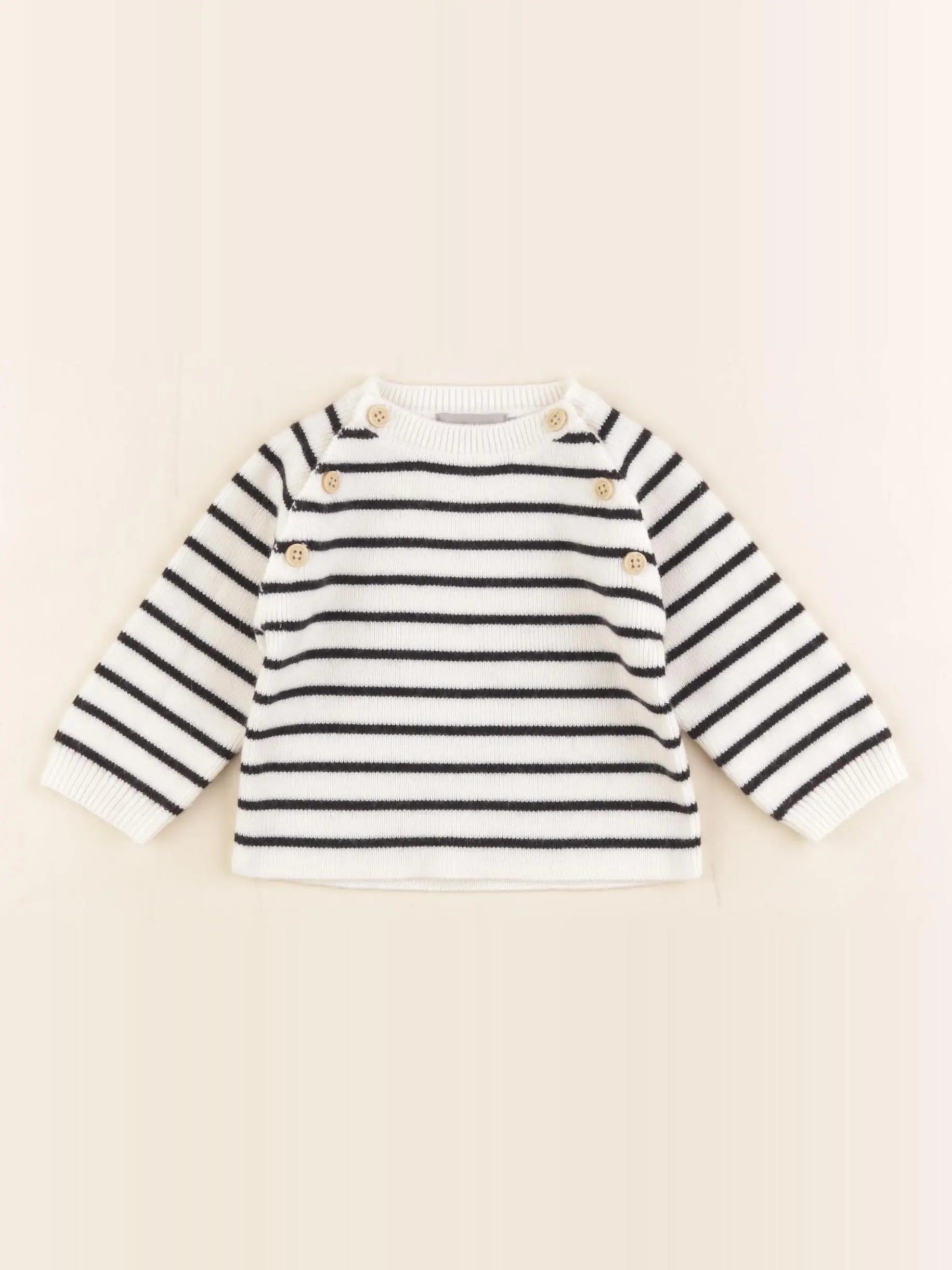 Boutchou - pull bleu, blanc - 3 mois
