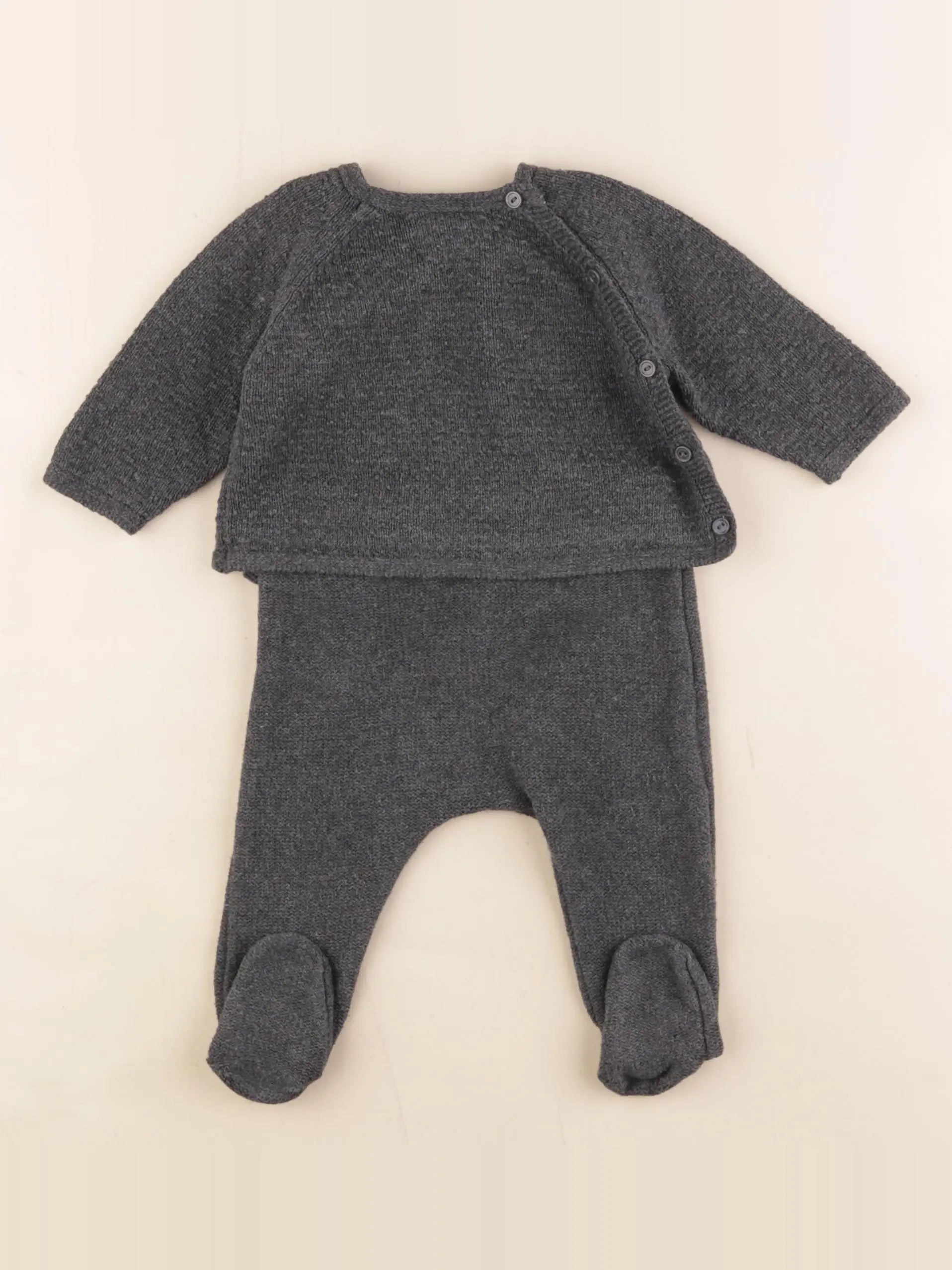 Zara - ensemble gris - 1/3 mois