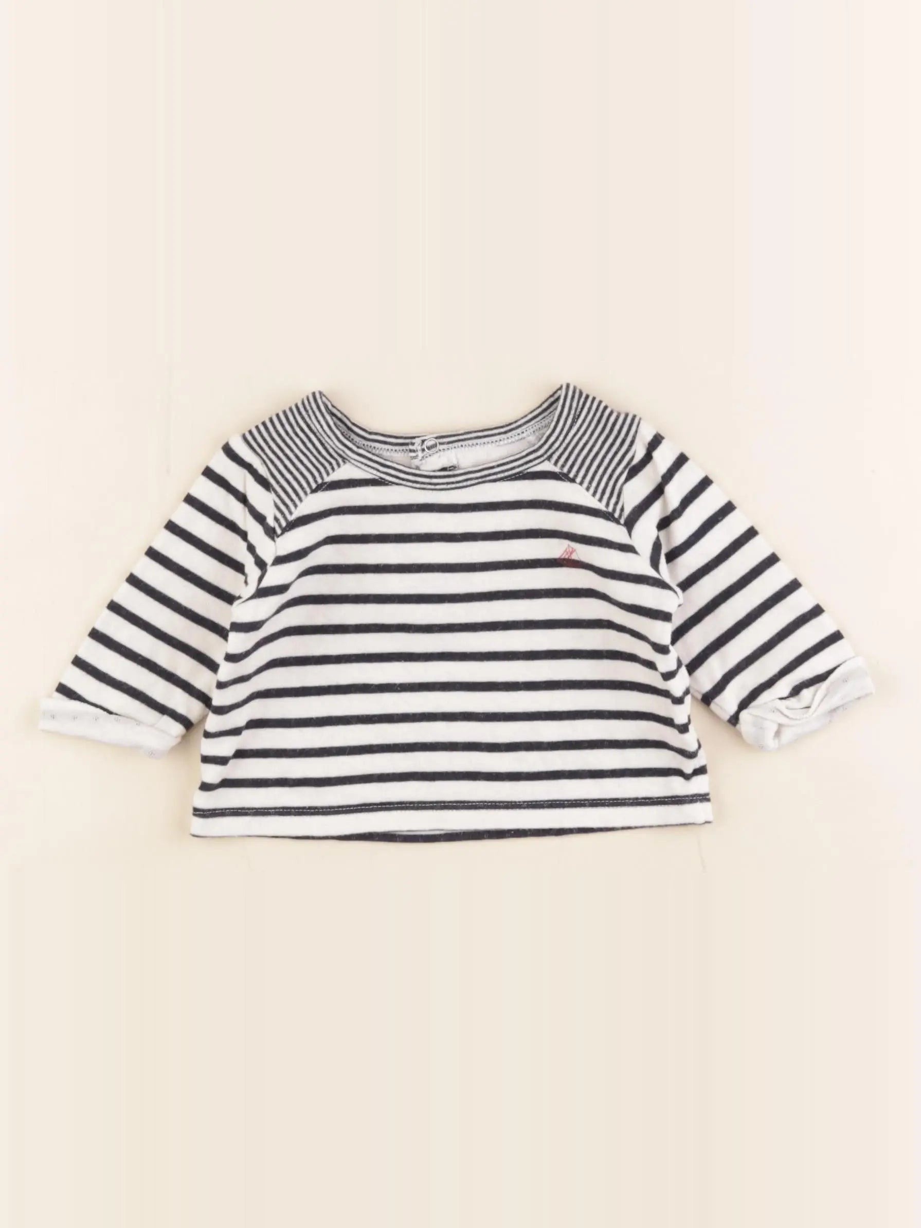 Petit Bateau - tee-shirt bleu, blanc - 3 mois