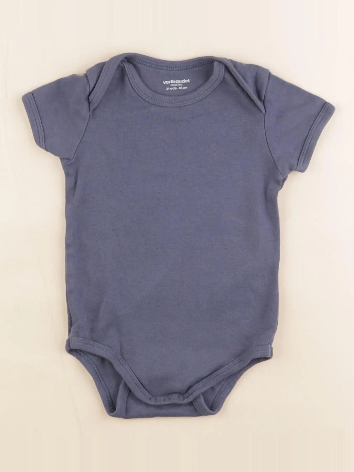 Vertbaudet - body coton bleu - 24 mois