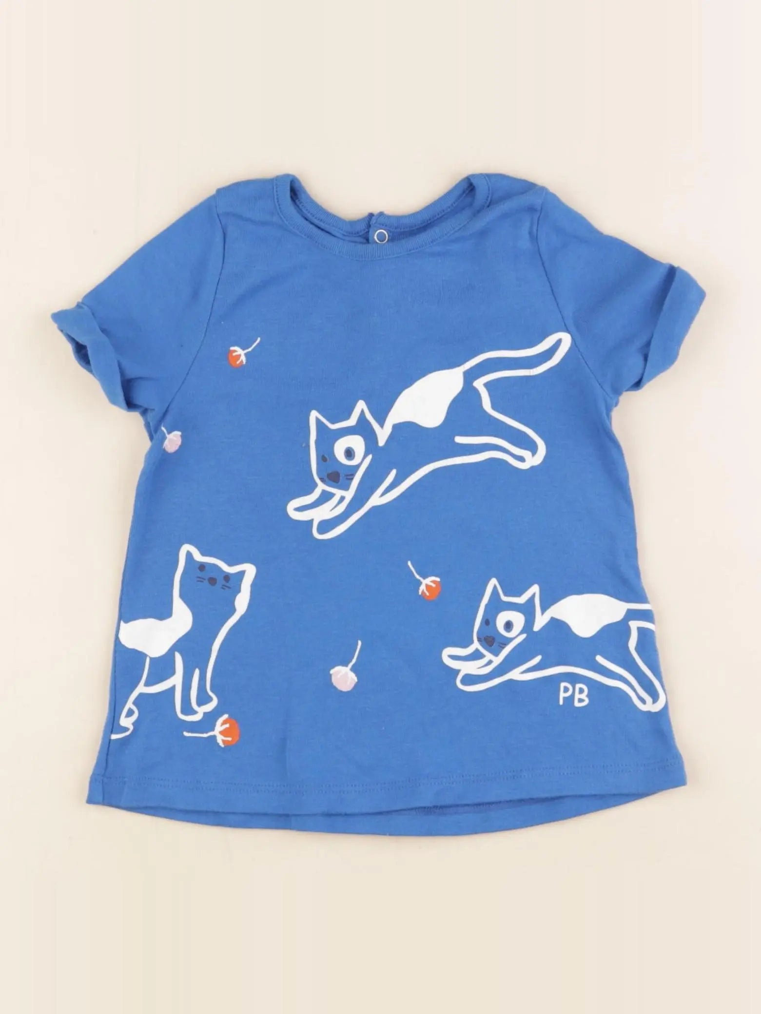 Petit Bateau - tee-shirt bleu - 24 mois