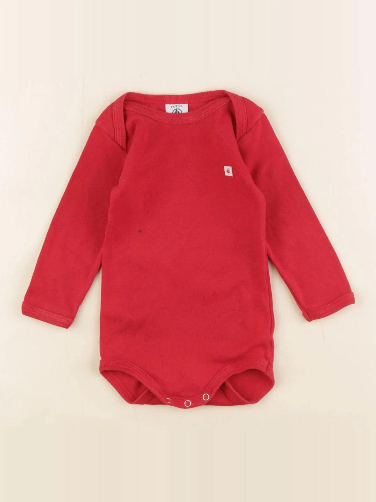 Petit Bateau - body rouge - 6 mois