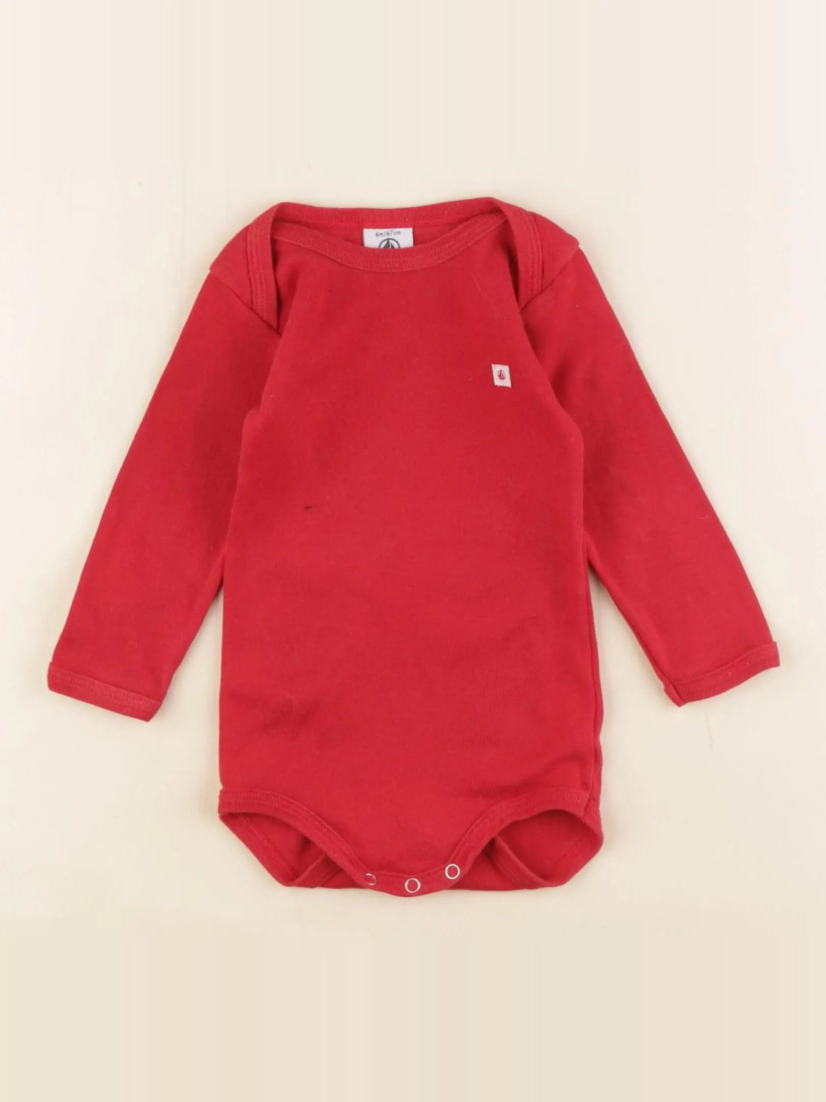 Petit Bateau - body rouge - 6 mois