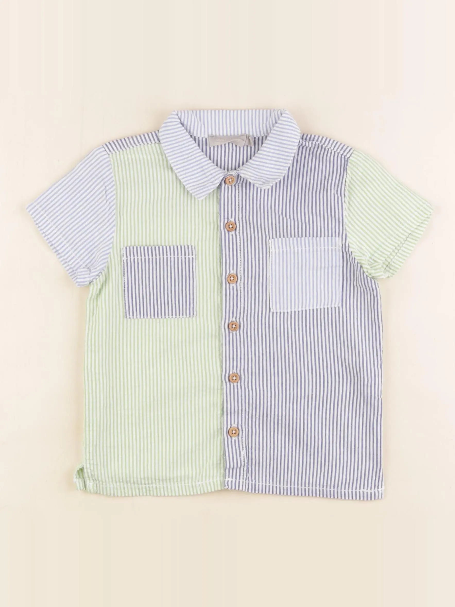 Boutchou - chemise bleu, vert - 24 mois