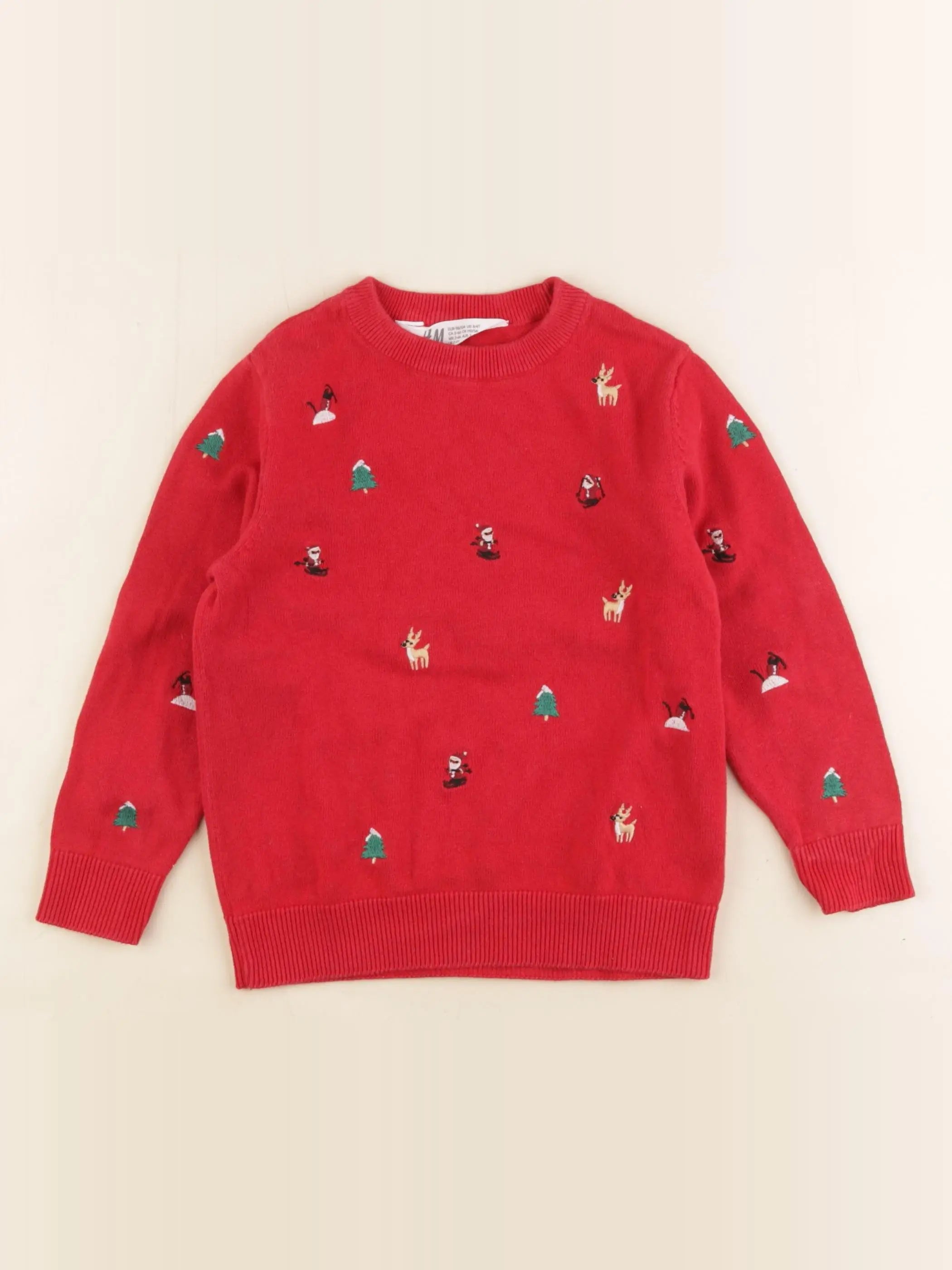 H&M - pull rouge - 2/4 ans