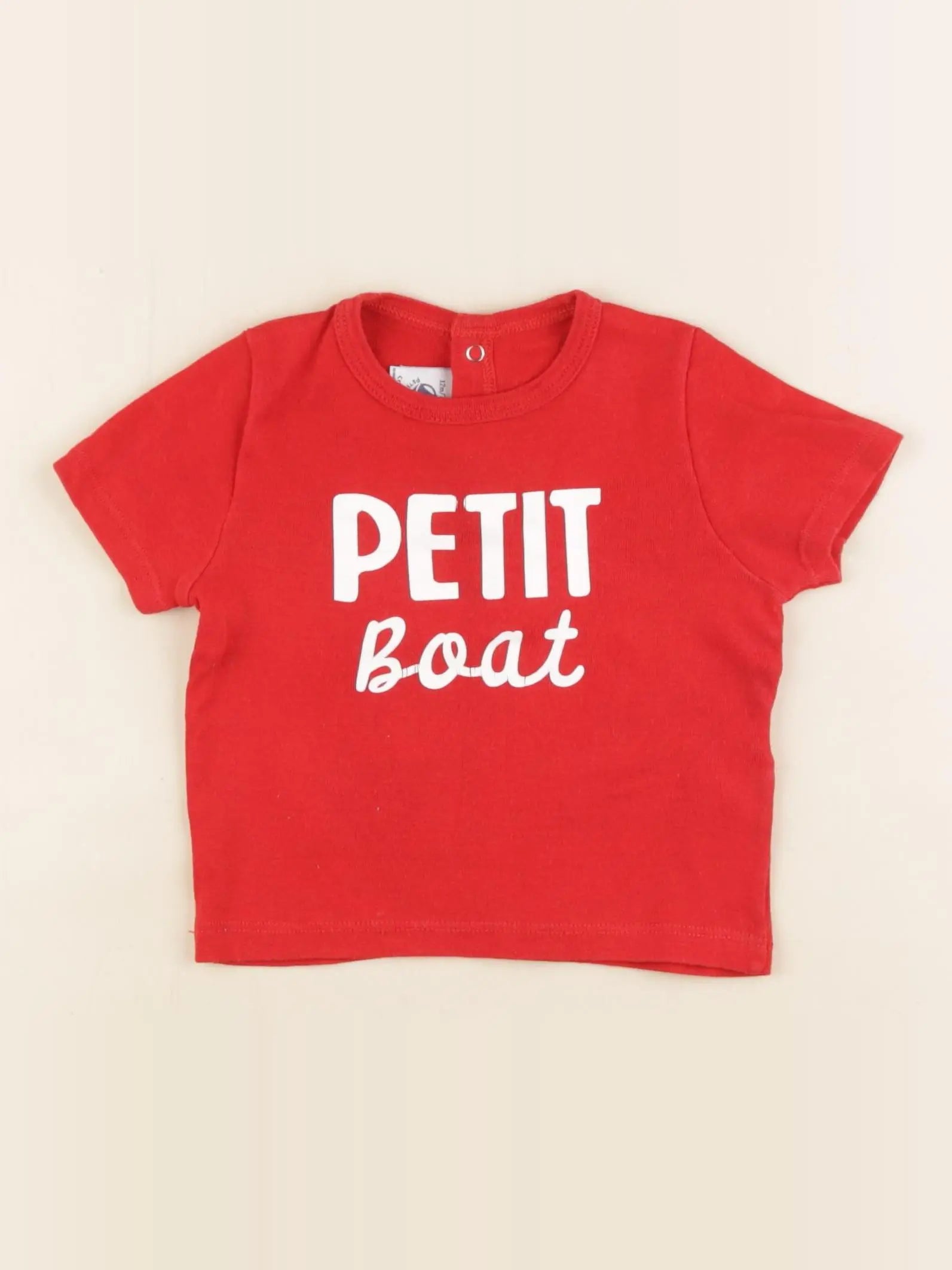 Petit Bateau - tee-shirt rouge - 12 mois