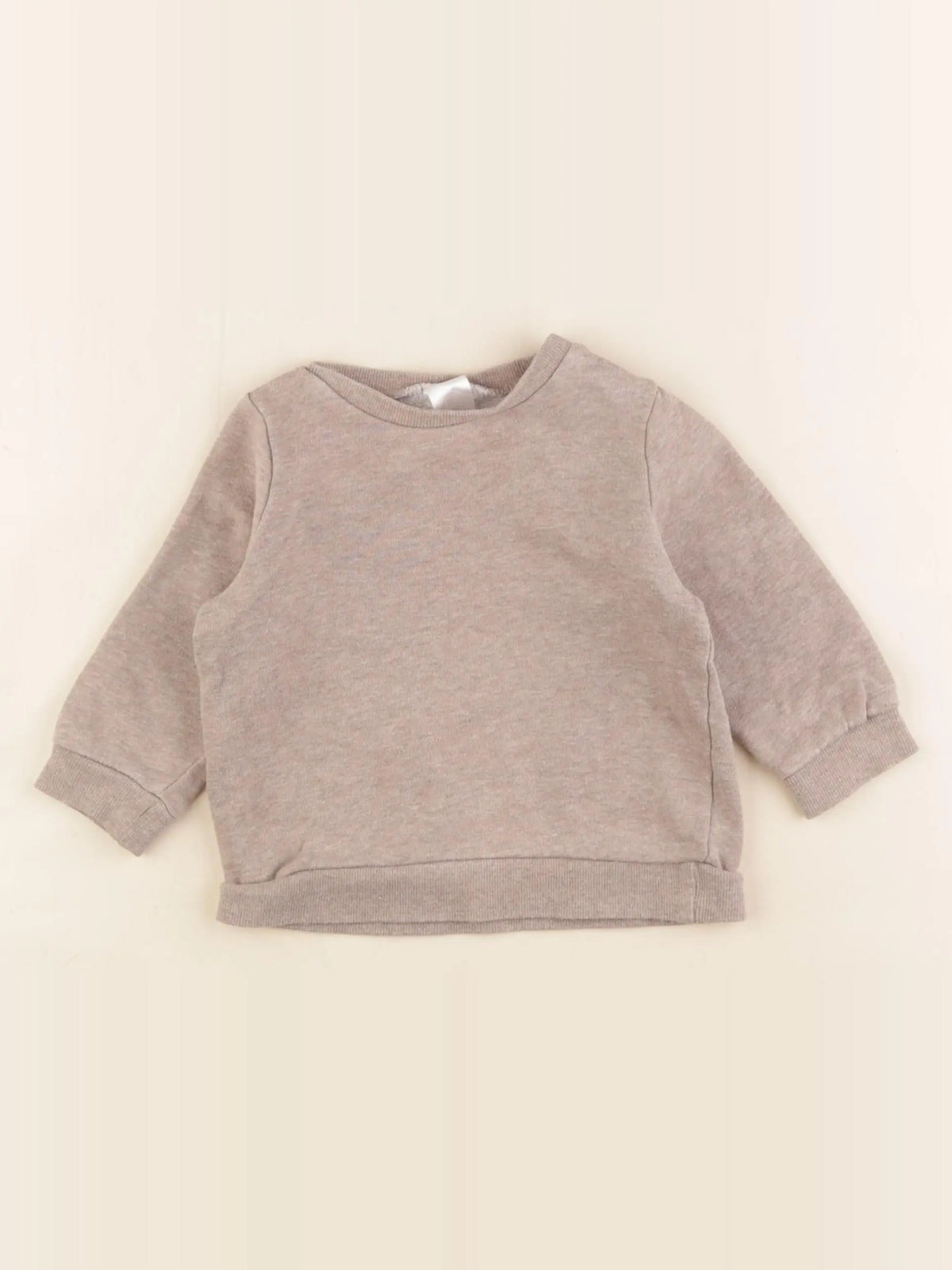 H&M - sweat beige - 6/9 mois