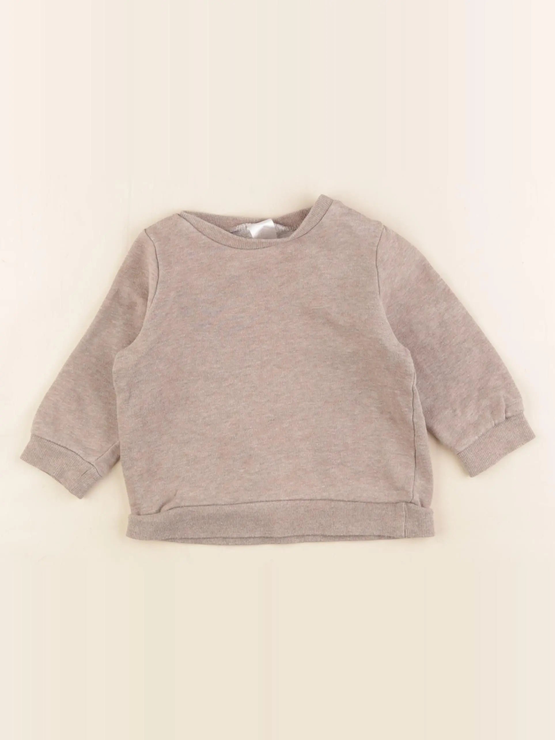 H&M - sweat beige - 6/9 mois