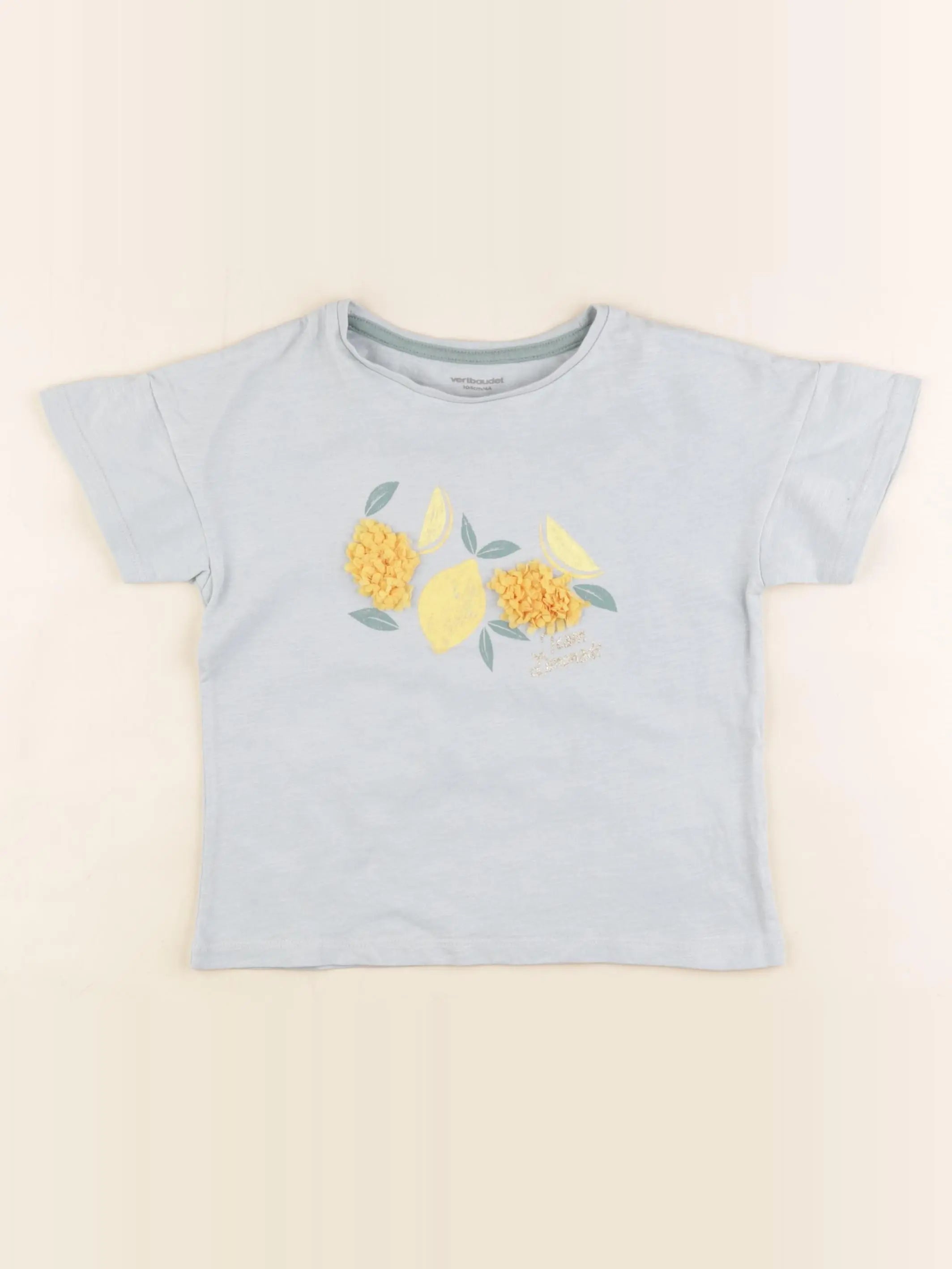 Vertbaudet - tee-shirt bleu - 4 ans
