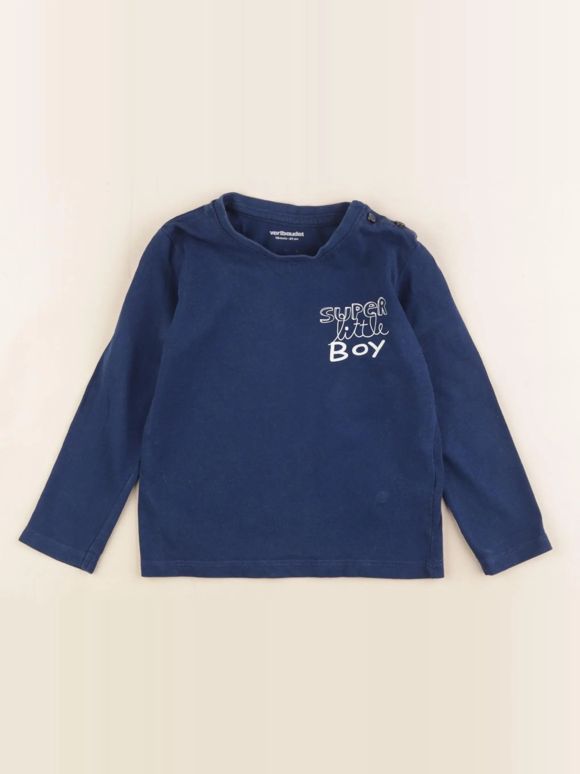 Vertbaudet - tee-shirt bleu - 18 mois