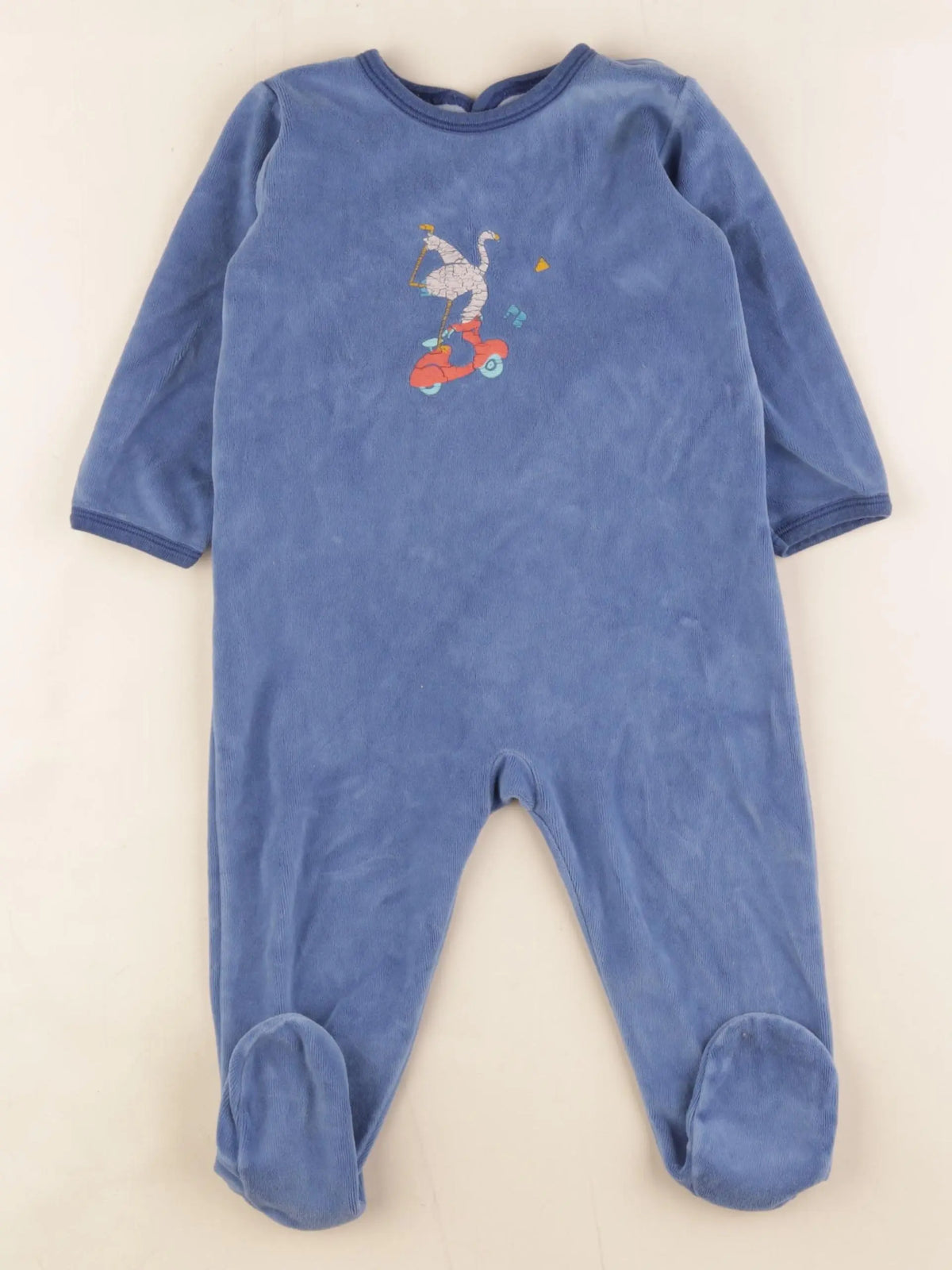 Petit Bateau - pyjama velours bleu - 18 mois
