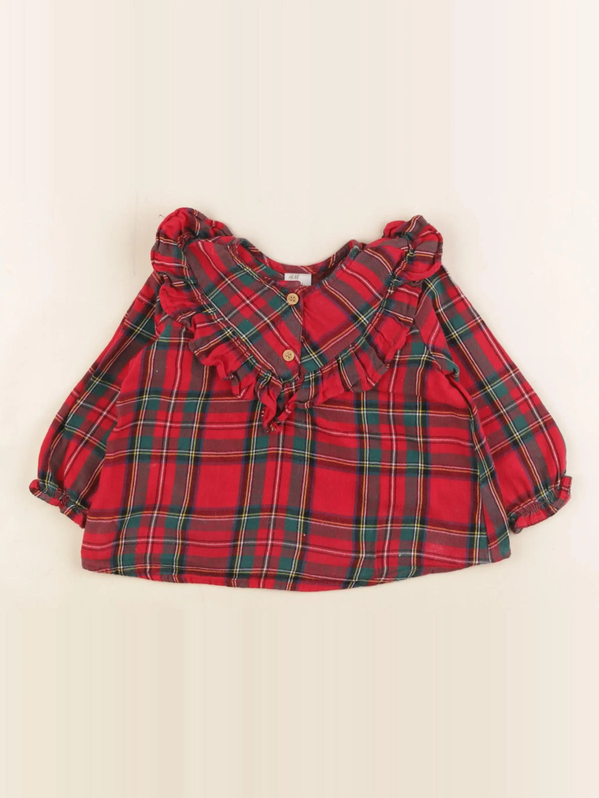 H&M - blouse rouge - 6/9 mois