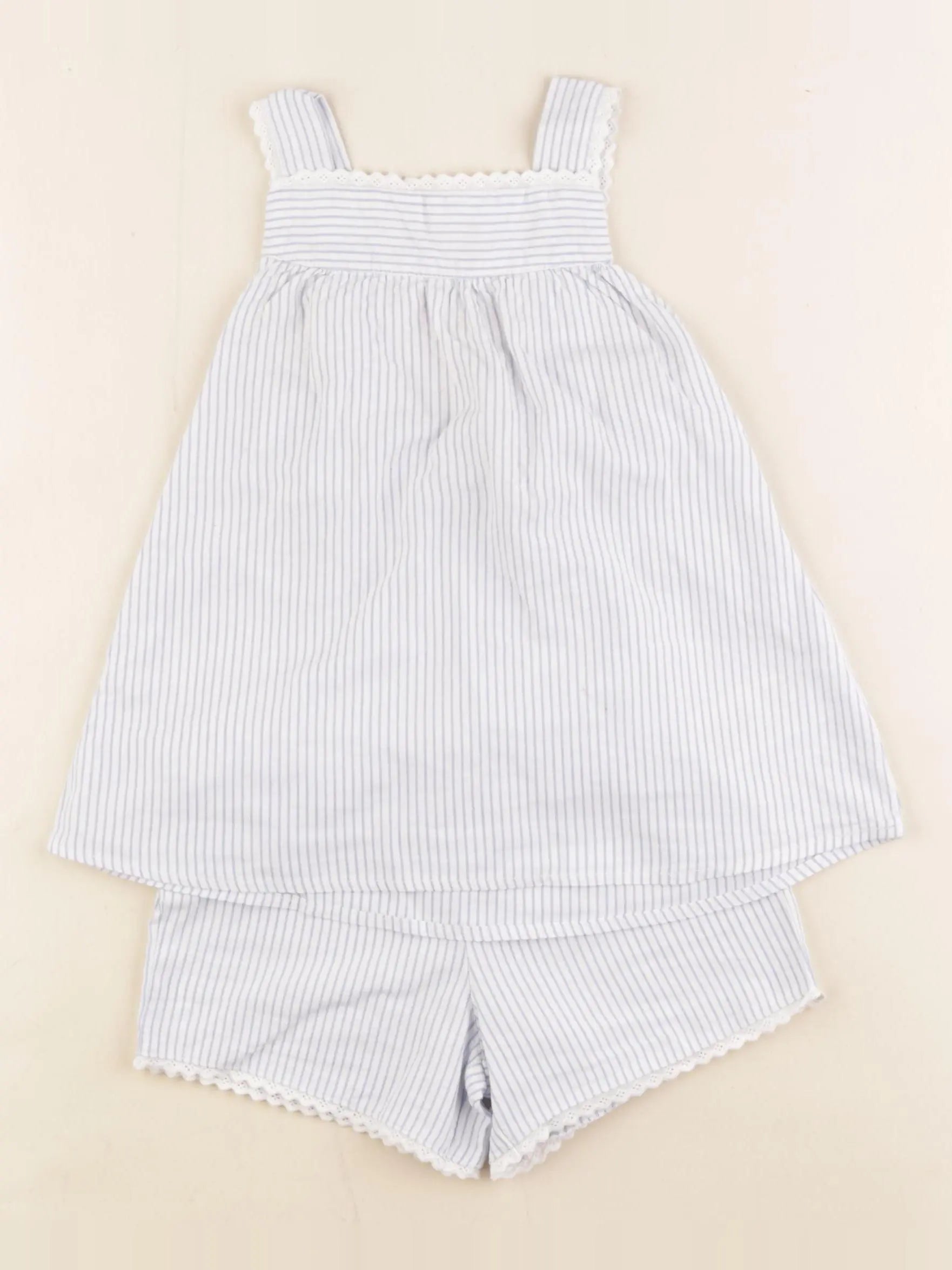 Vertbaudet - pyjama coton blanc, bleu - 3 ans