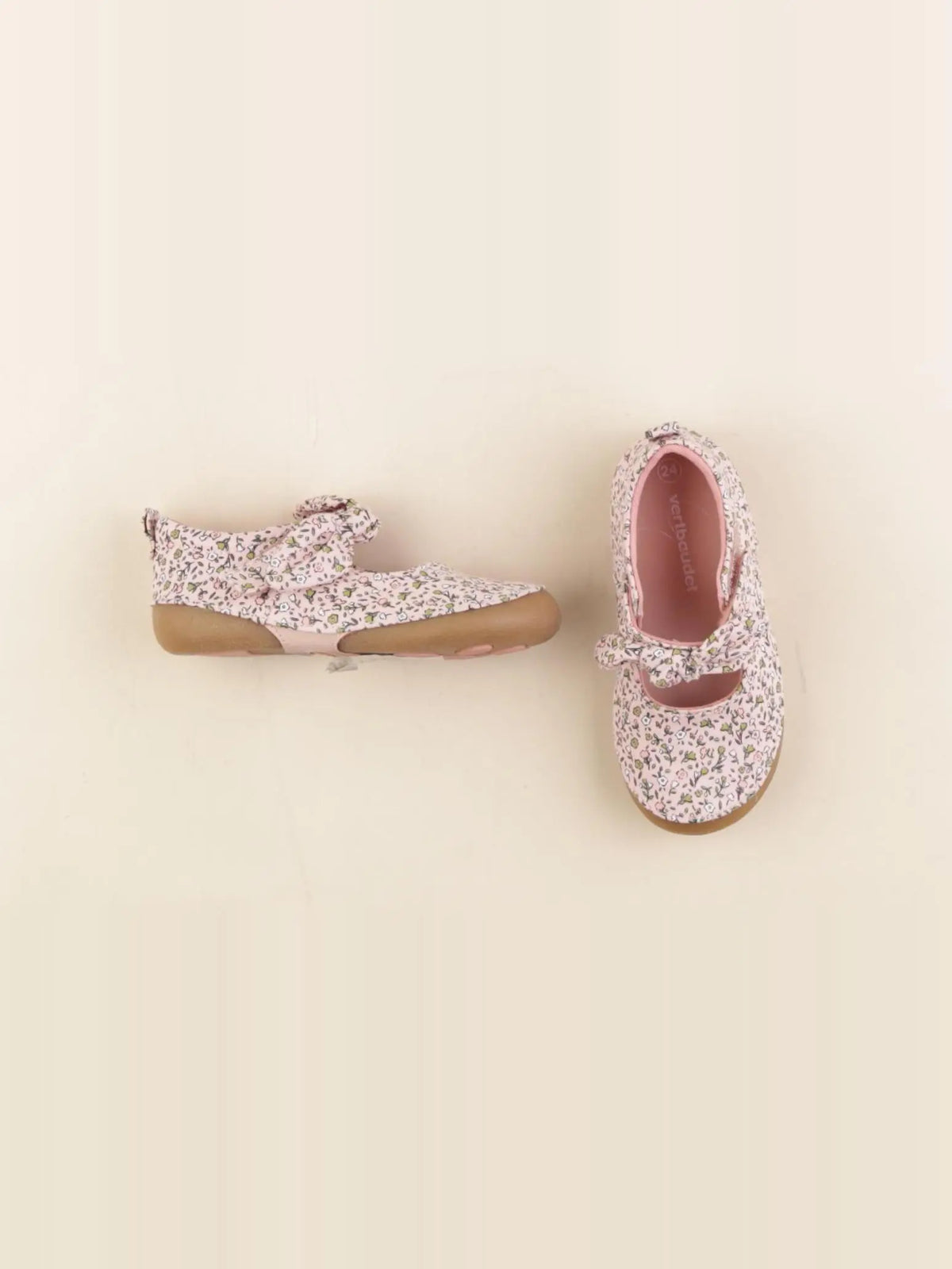 Vertbaudet - chaussons rose - pointure 24