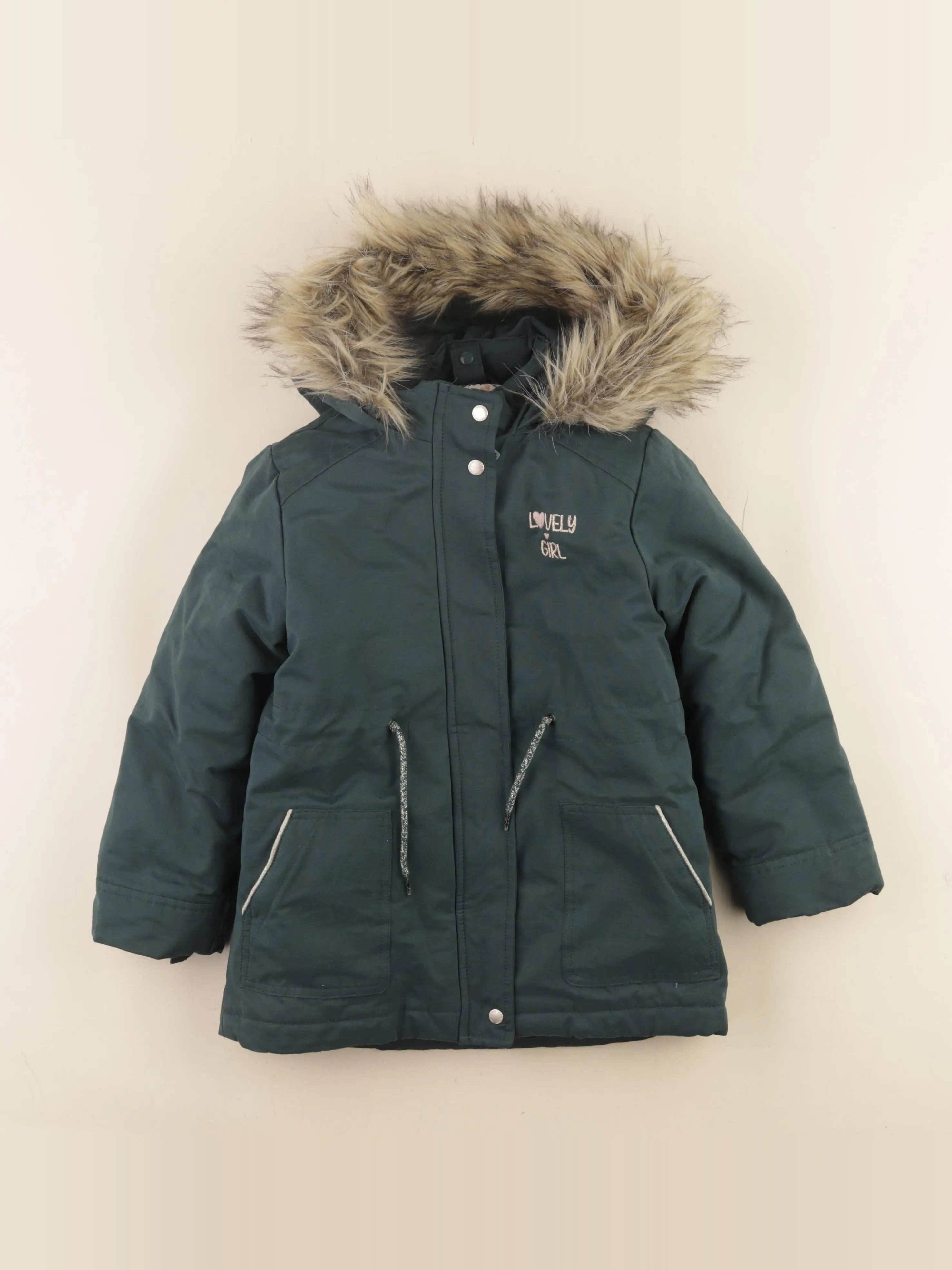 Vertbaudet - manteau doublure amovible vert - 5 ans