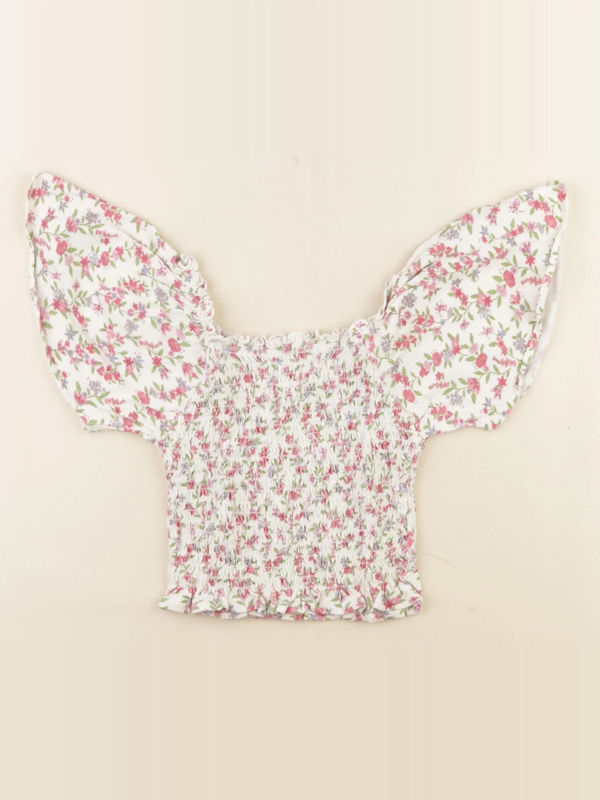 Vertbaudet - tee-shirt rose, beige - 4 ans