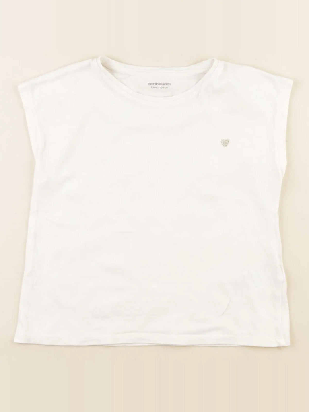 Vertbaudet - tee-shirt blanc - 4 ans