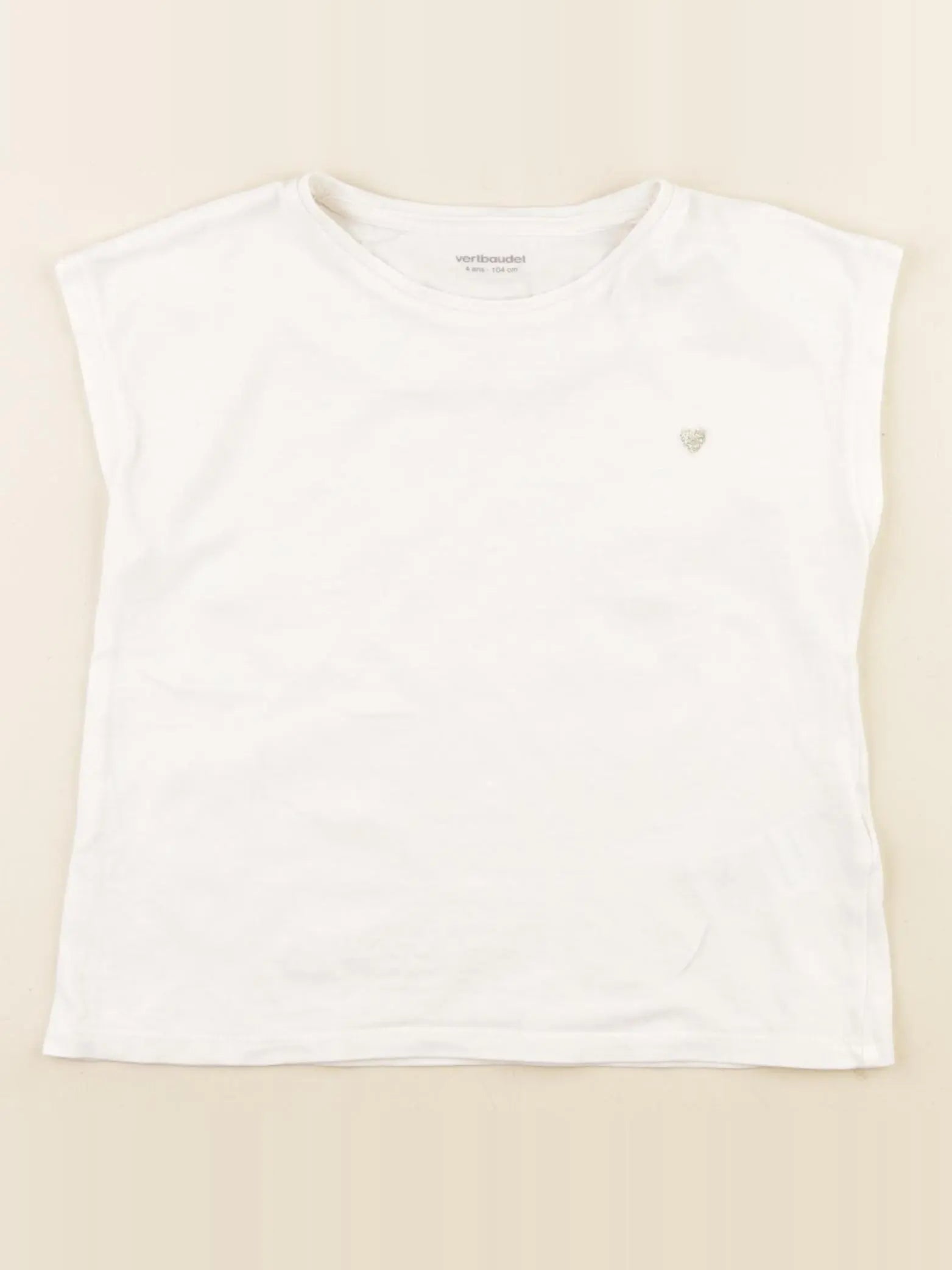 Vertbaudet - tee-shirt blanc - 4 ans