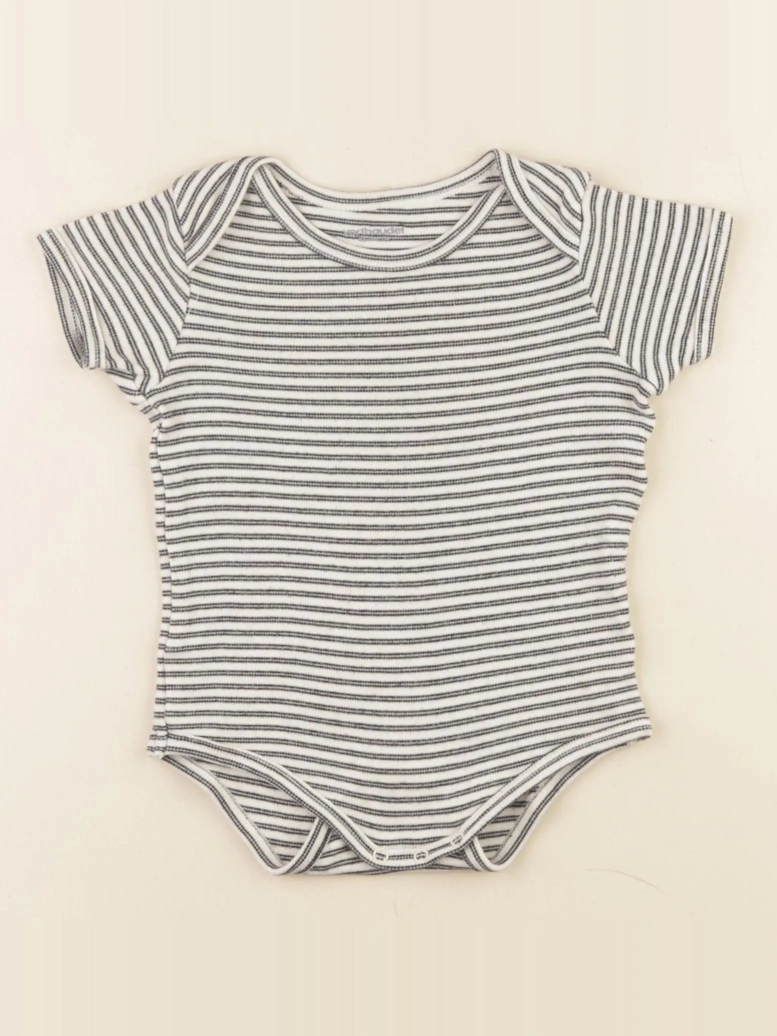 Vertbaudet - body noir, blanc - 2 ans