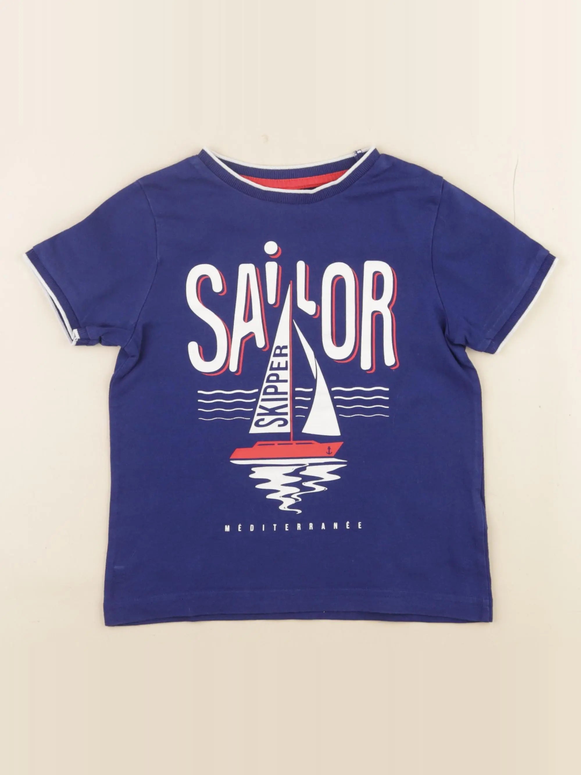 Vertbaudet - tee-shirt bleu - 5 ans