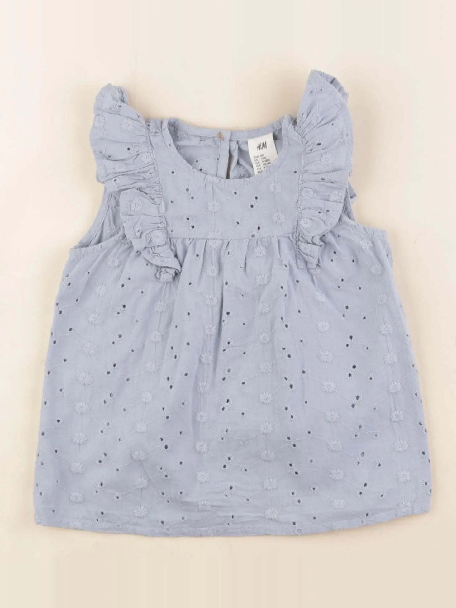 H&M - blouse bleu - 9/12 mois