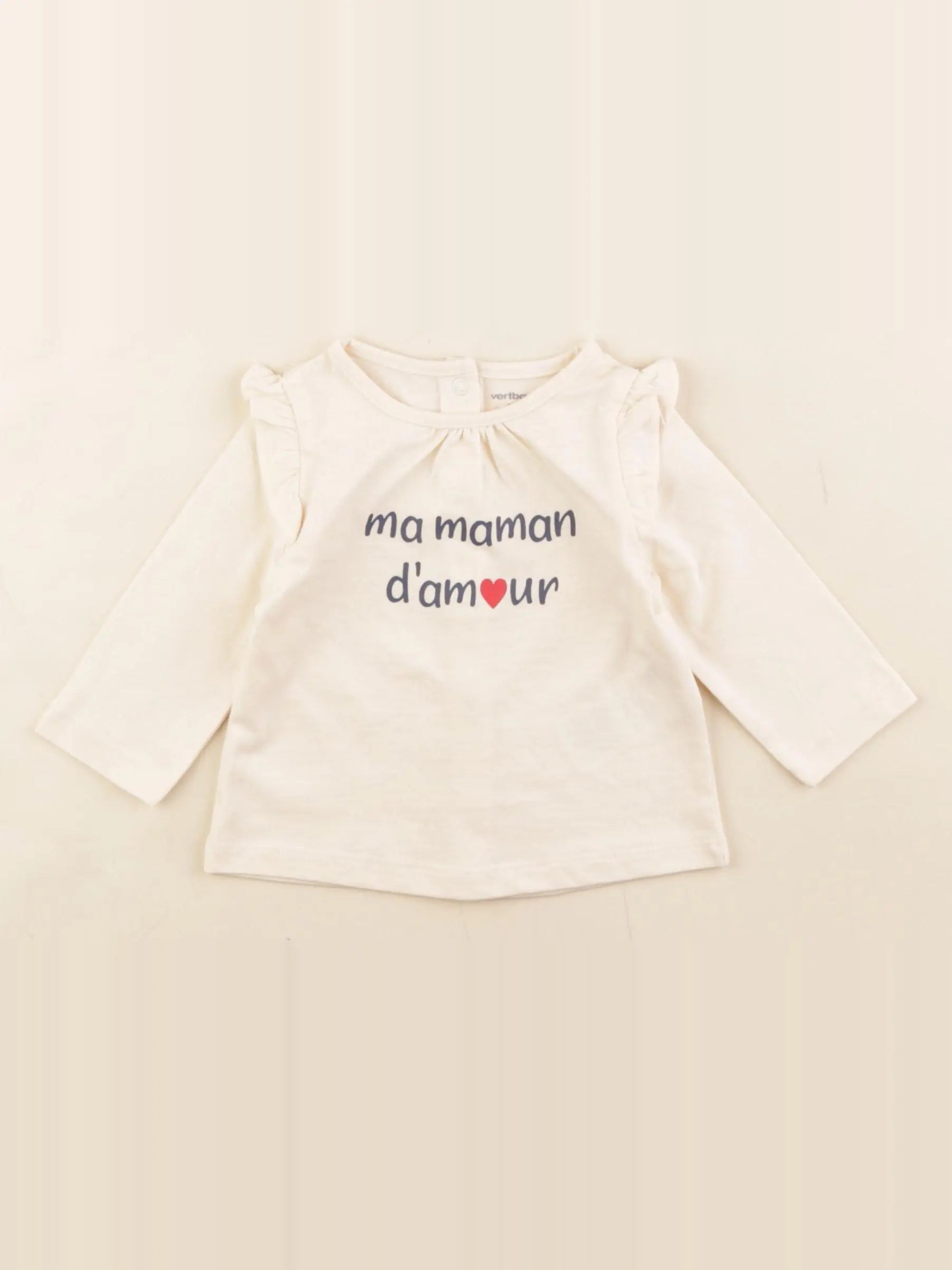 Vertbaudet - tee-shirt blanc - 3 mois