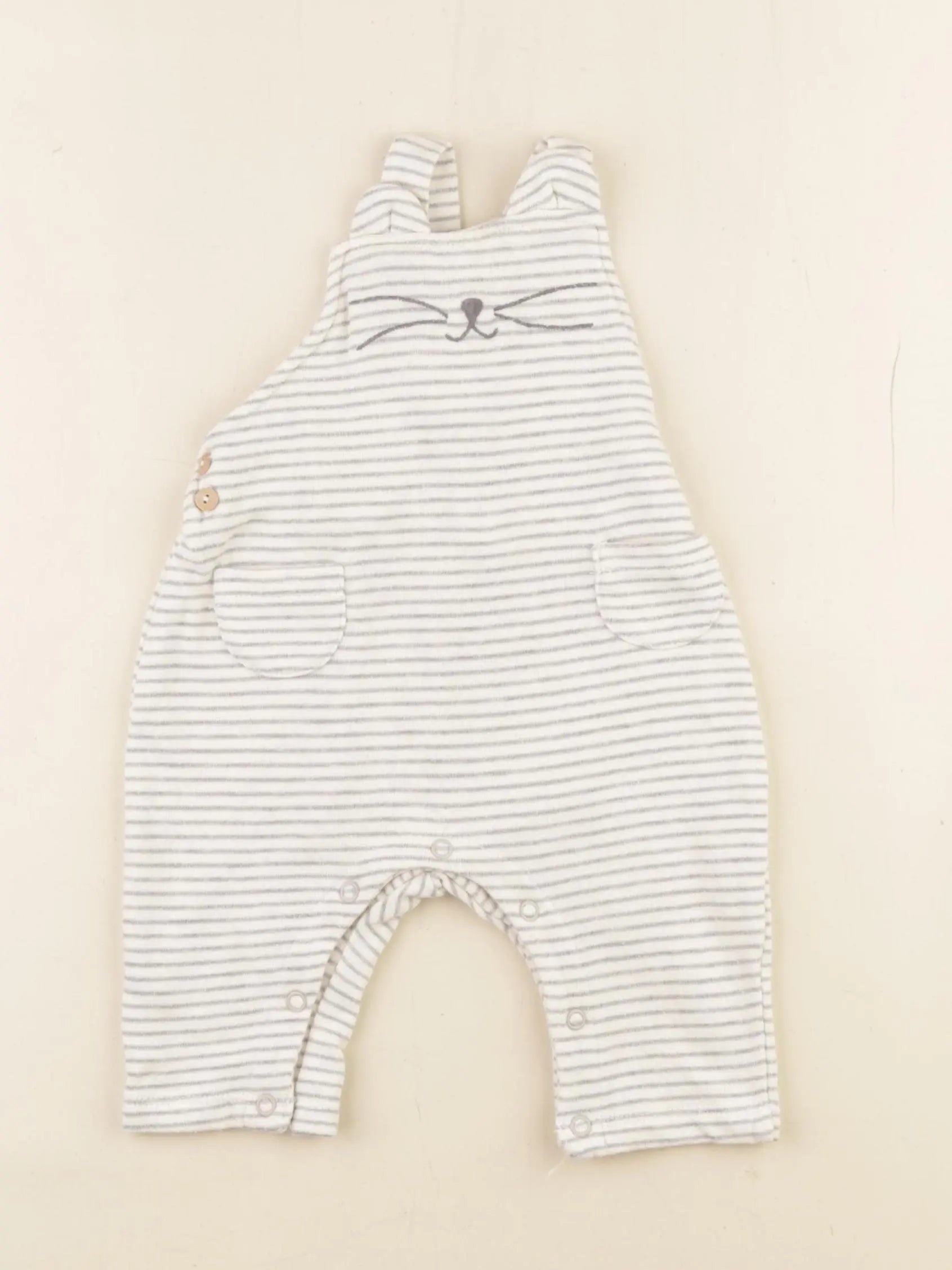 Zara - salopette blanc, bleu - 1/3 mois