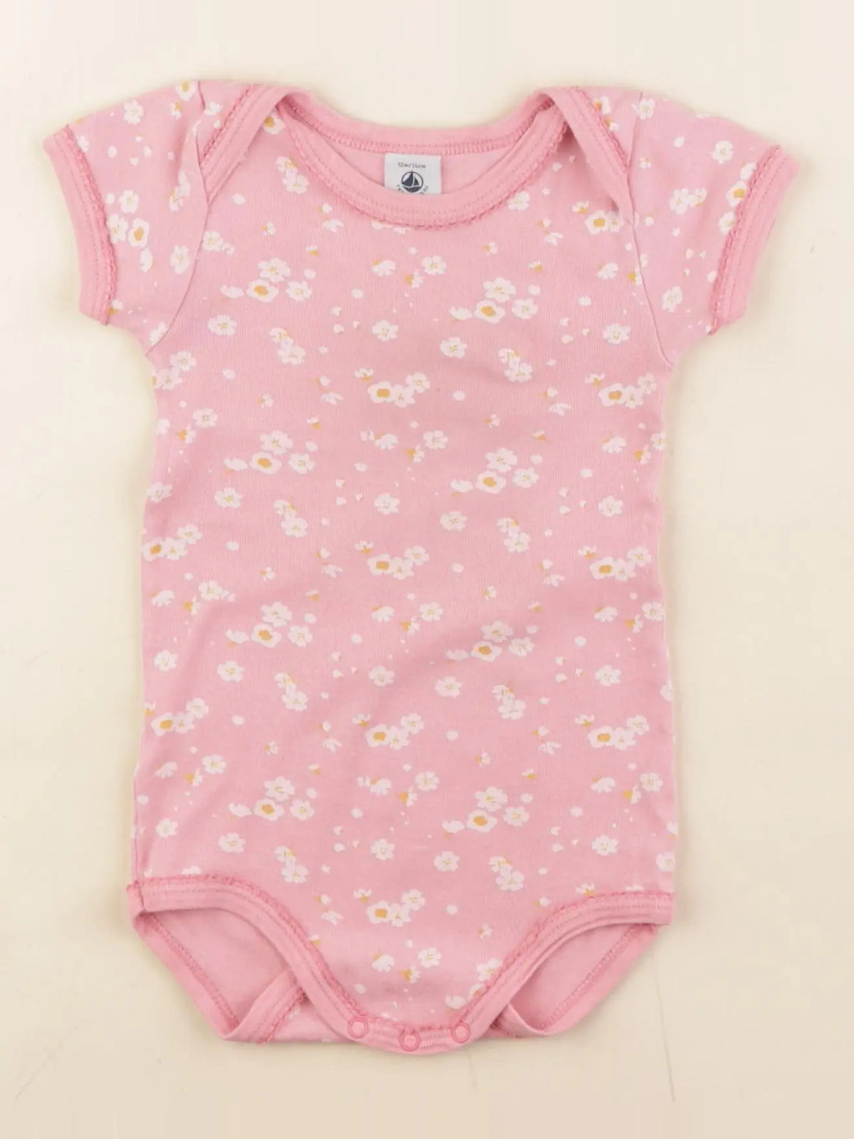 Petit Bateau - body rose - 12 mois